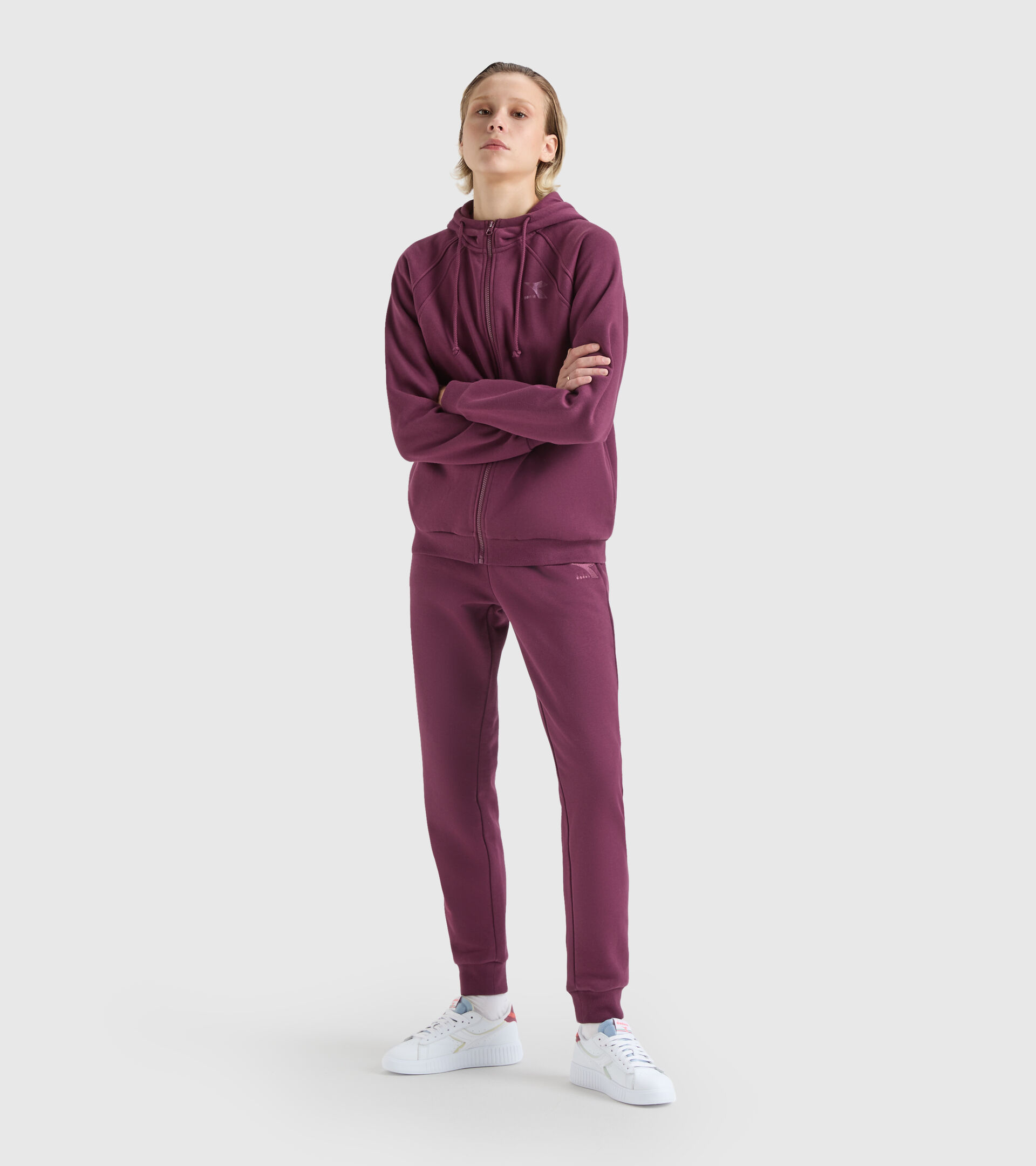 Hooded sweatshirt - Women L.HOODIE FZ CHROMIA AFRICAN VIOLET - Diadora