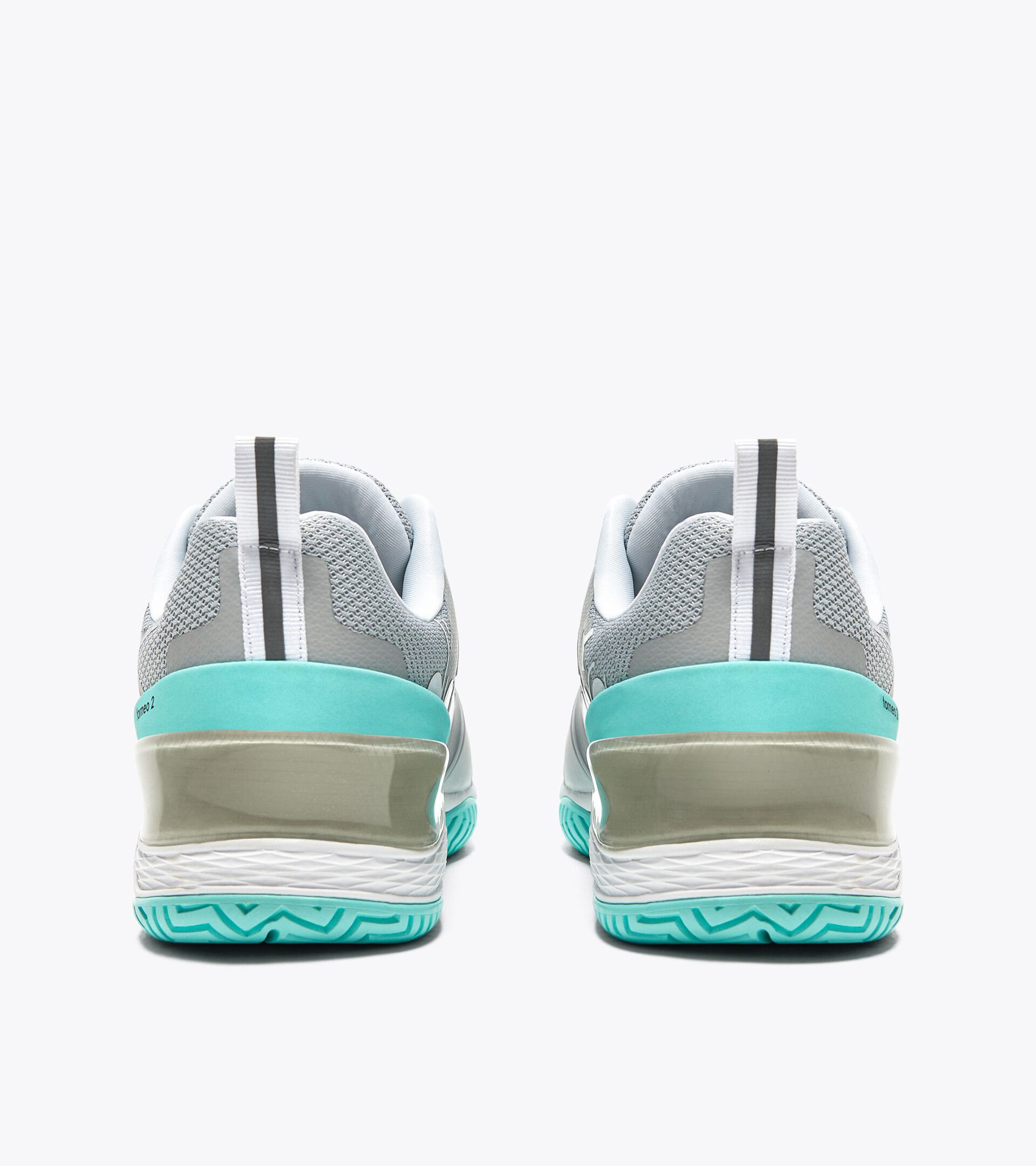 Tennis shoes for hard surfaces or clay courts - Women BLUSHIELD TORNEO 2 W AG SILVER DD/BLACK/ARUBA BLUE - Diadora