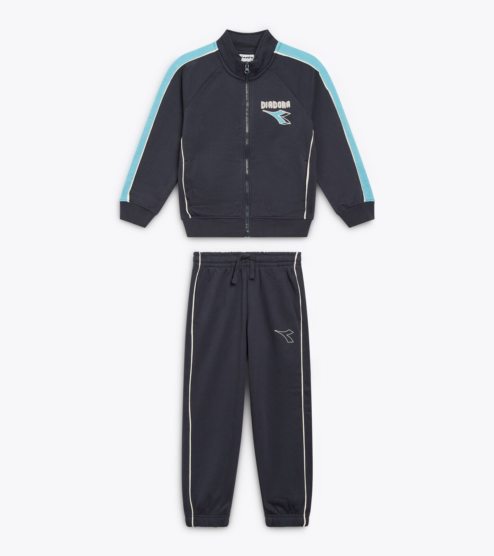 Tracksuit made with brushed fleece - Boy
 JB. TRACKSUIT FZ LOGO (BR) BLUE DENIM - Diadora