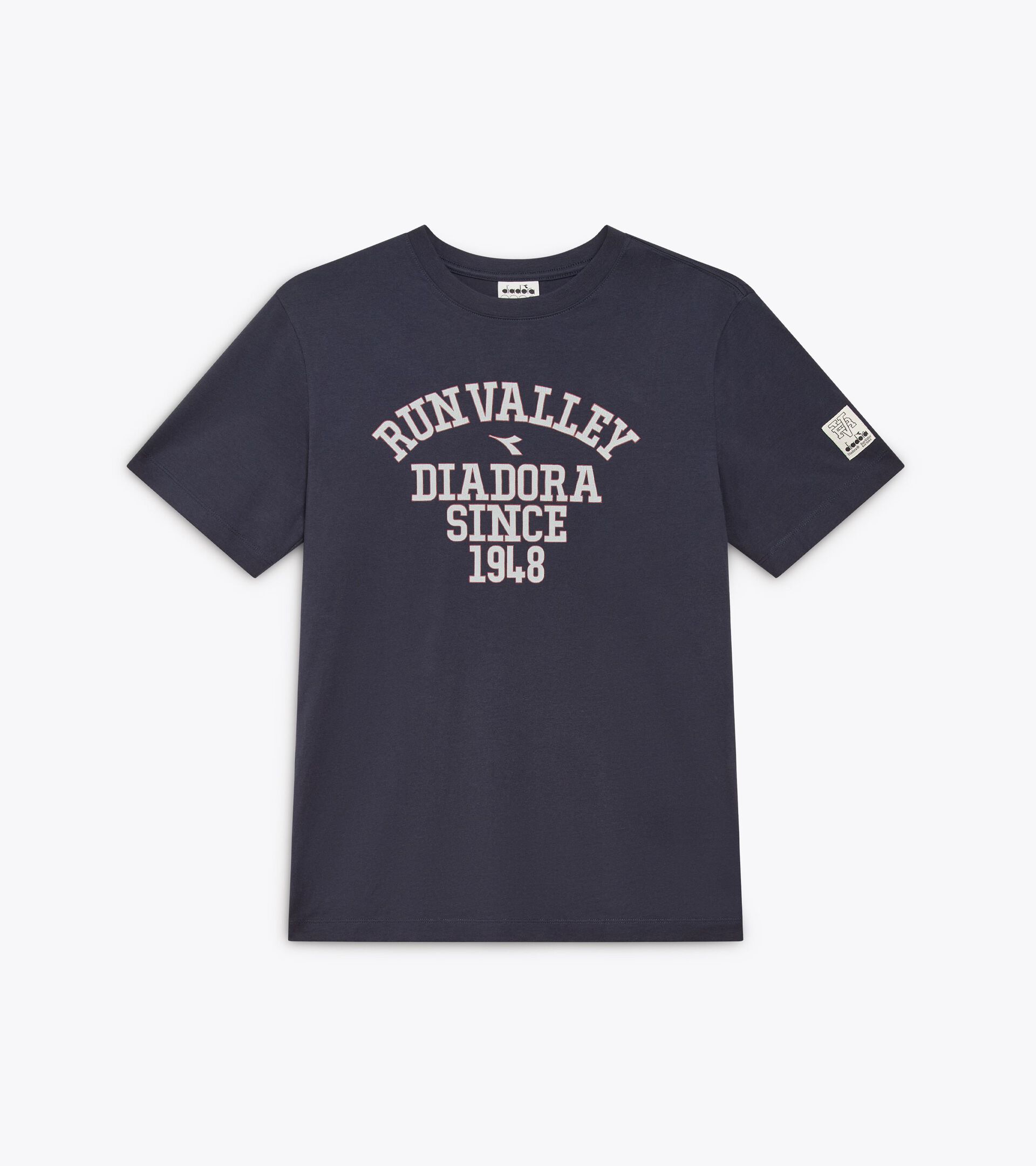 College-style inspired t-shirt - Run Valley - All-gender T-SHIRT SS RUN VALLEY BLUE DENIM - Diadora