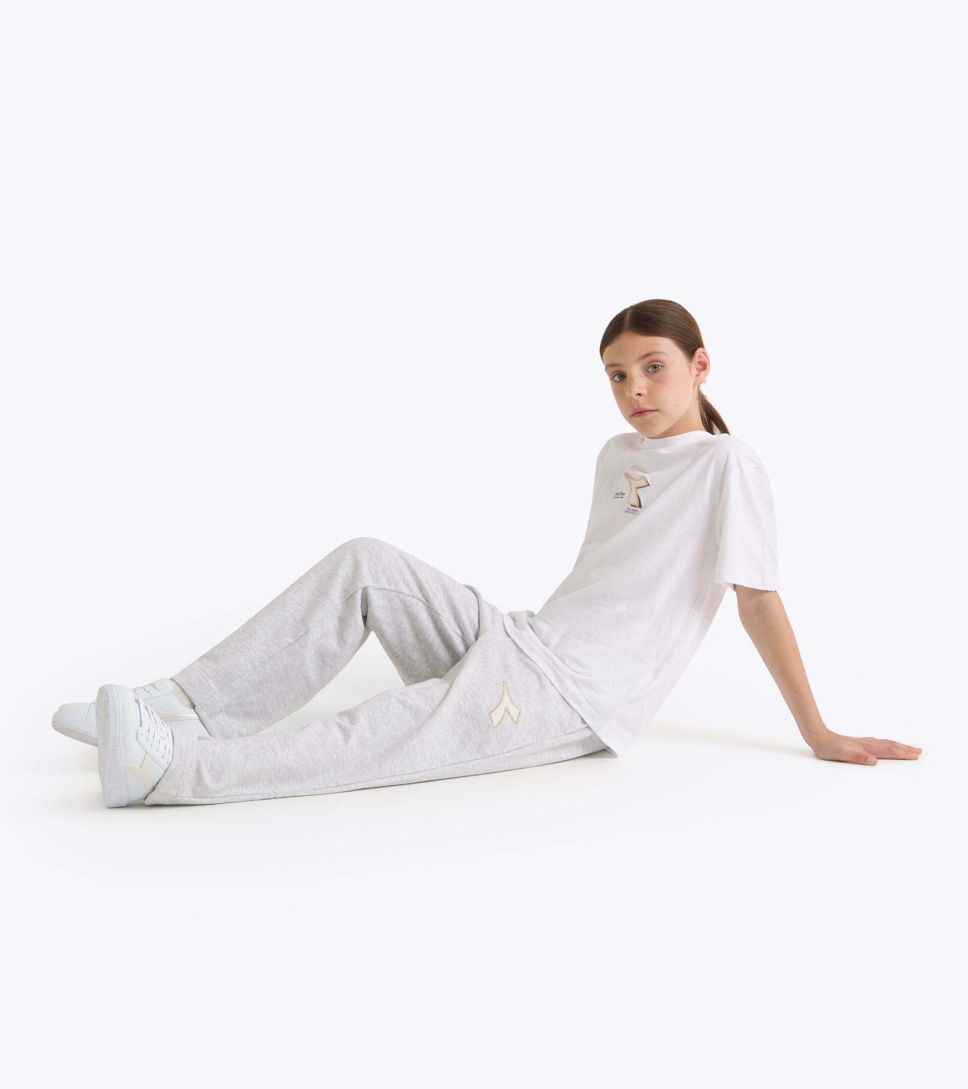 Joggers - Fit comfort - Girl JG. JOGGER PANTS DISTRICT LIGHT MIDDLE GREY MELANGE - Diadora