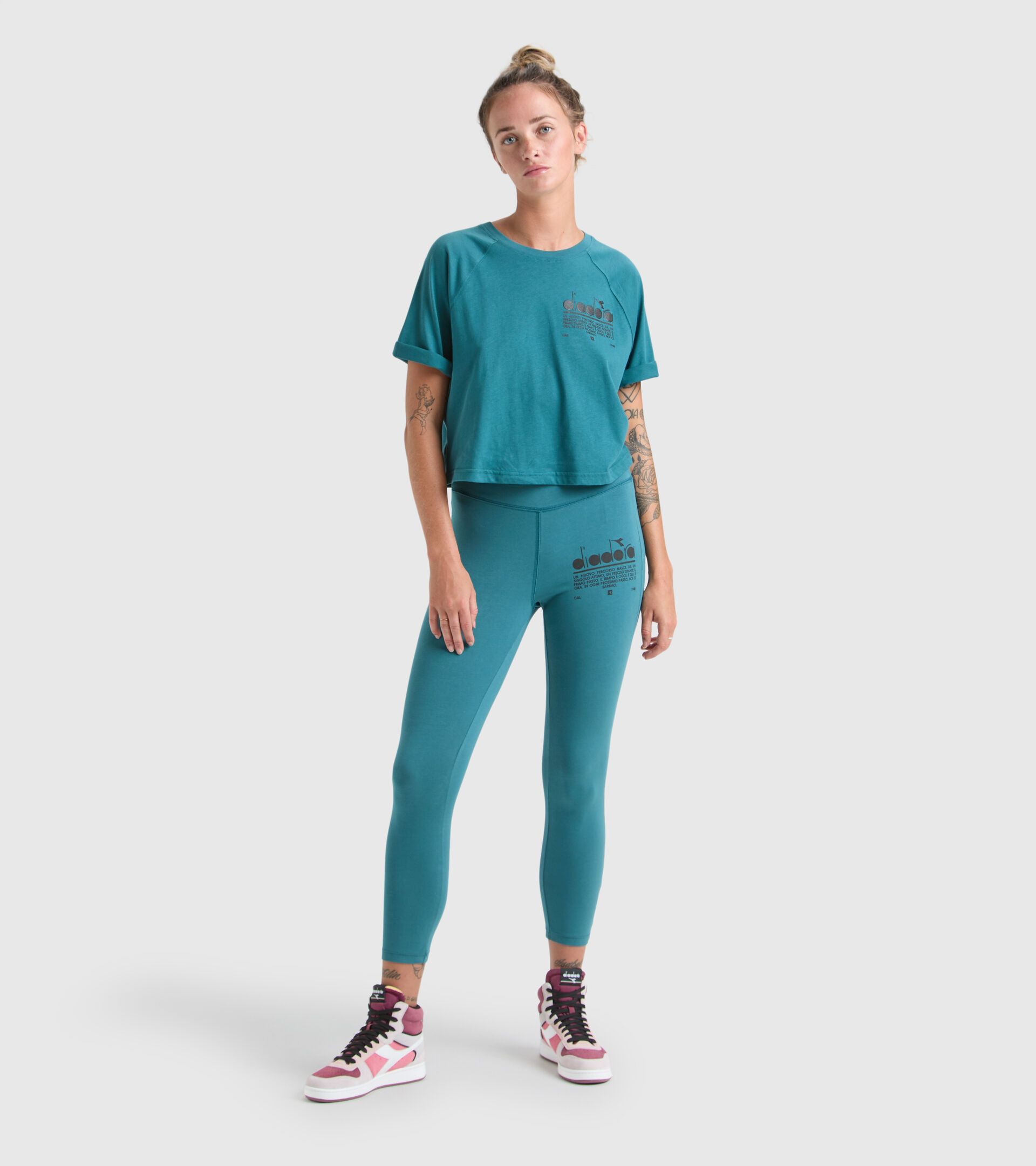 Stretch cotton leggings - Women’s L. LEGGINGS MANIFESTO BLUE PACIFIC - Diadora