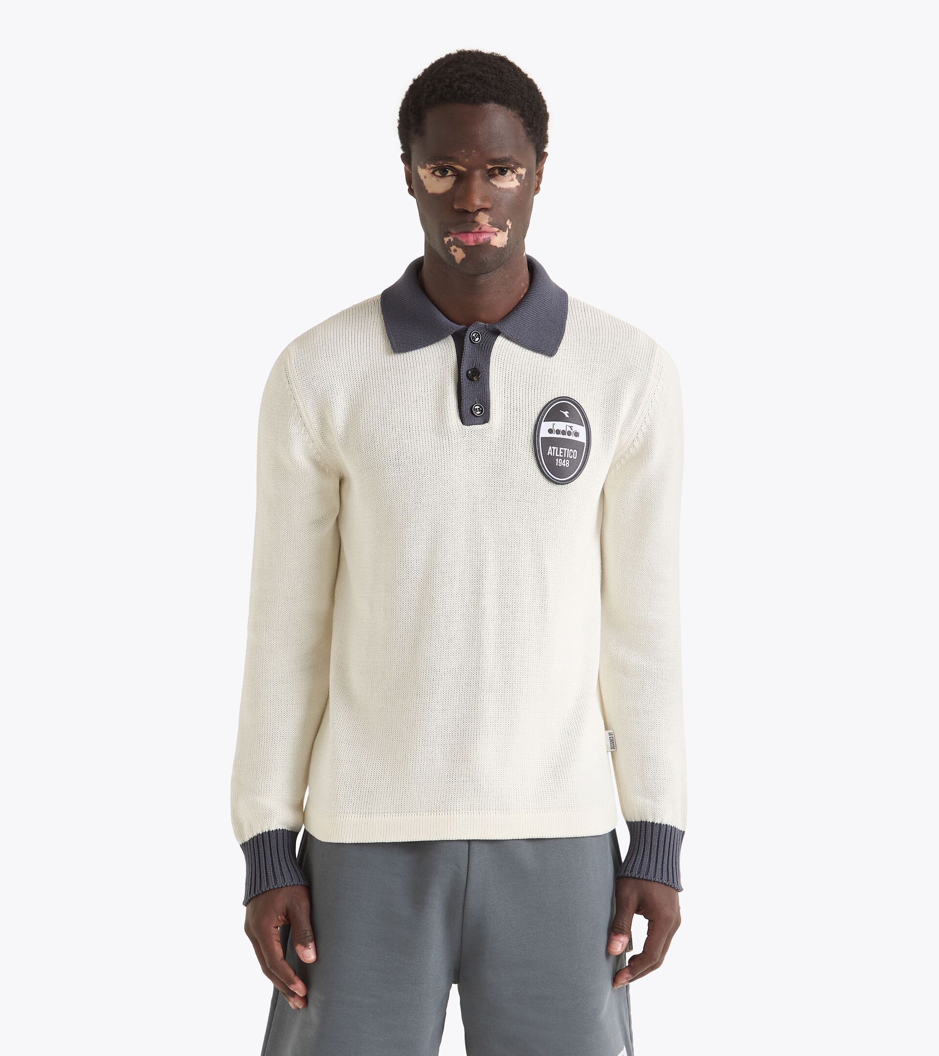 Long-sleeved Legacy polo - Made in Italy - All-gender POLO LS  LEGACY WHITE ALYSSUM - Diadora