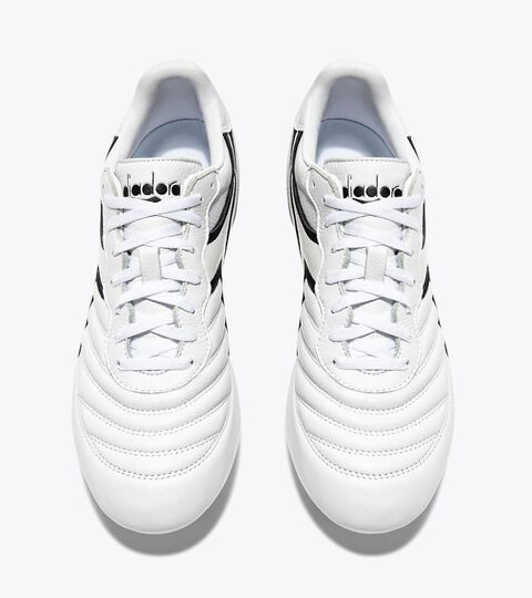 BRASIL LT+ MPH, WHITE/BLACK Leather calcio boots - Soft and wet grounds - Men’s BRASIL LT+ MPH WHITE/BLACK - Diadora