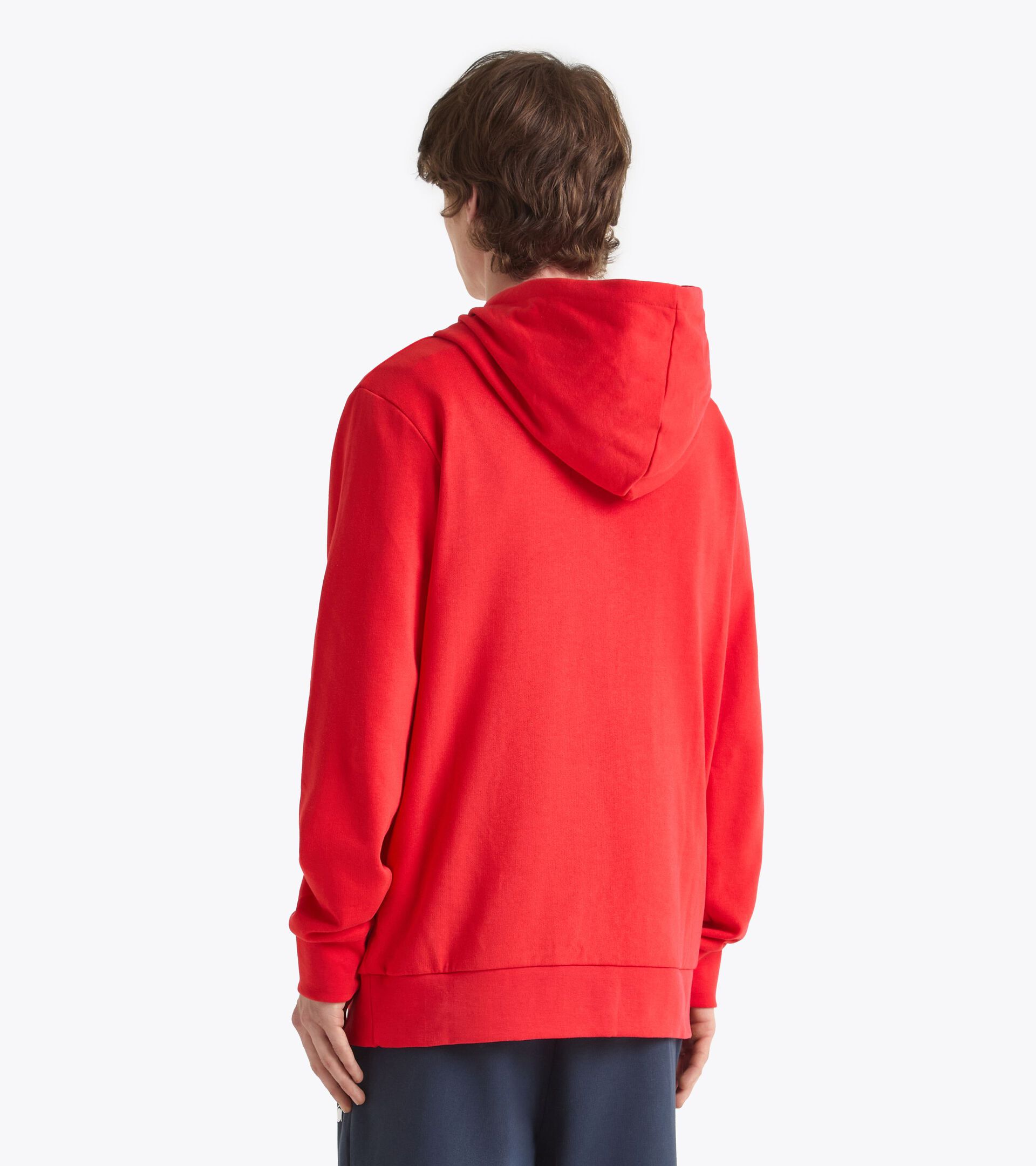 Sweatshirt mit Kapuze im Colorblock - alle Geschlechter HOODIE LOGO FEUERROT - Diadora