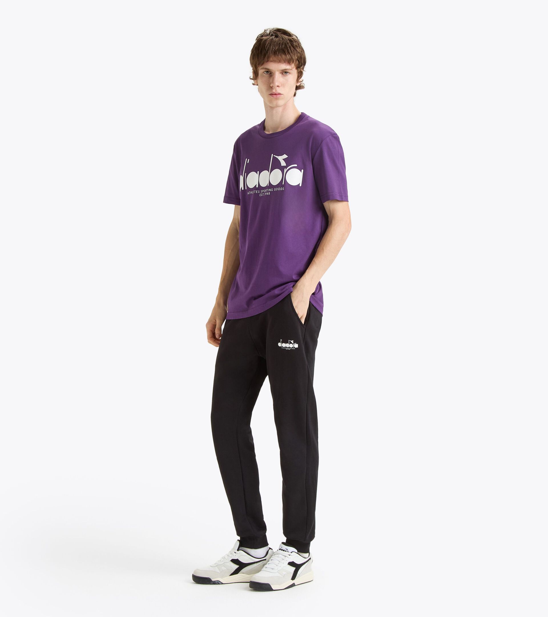 T-shirt - All-Gender T-SHIRT SS LOGO VIOLET JEWEL - Diadora