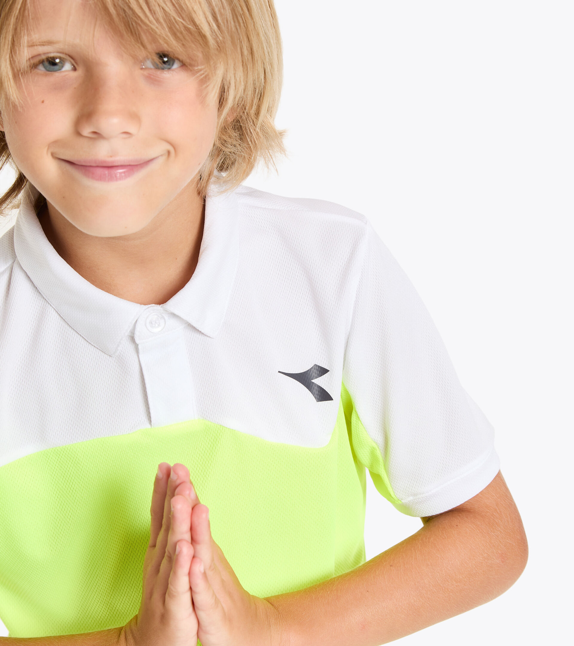 Tennis polo shirt - Junior J. POLO COURT FLUO YELLOW DD - Diadora