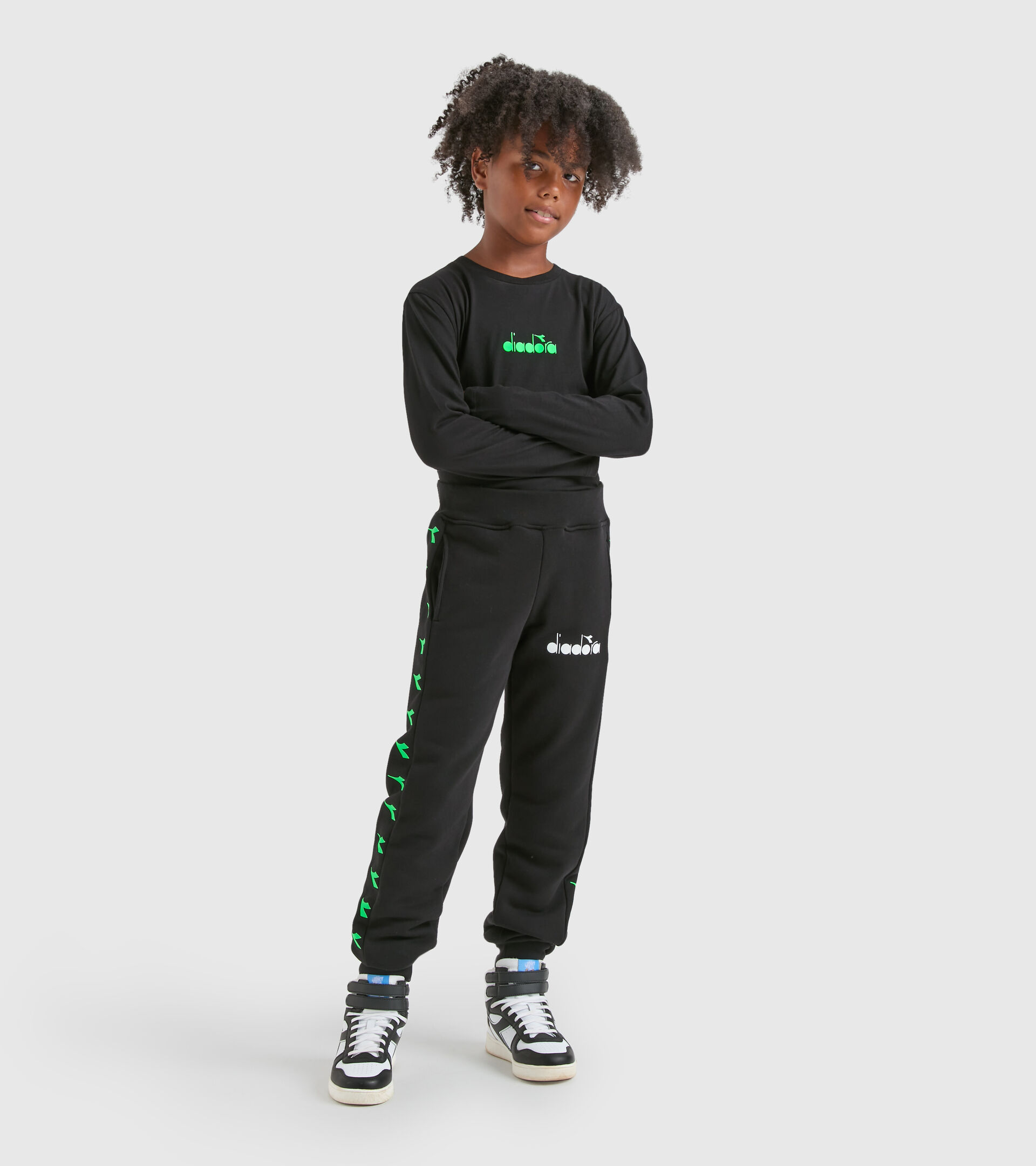 Sweatpants logo - Boy JB.PANTS CUFF D BLACK - Diadora