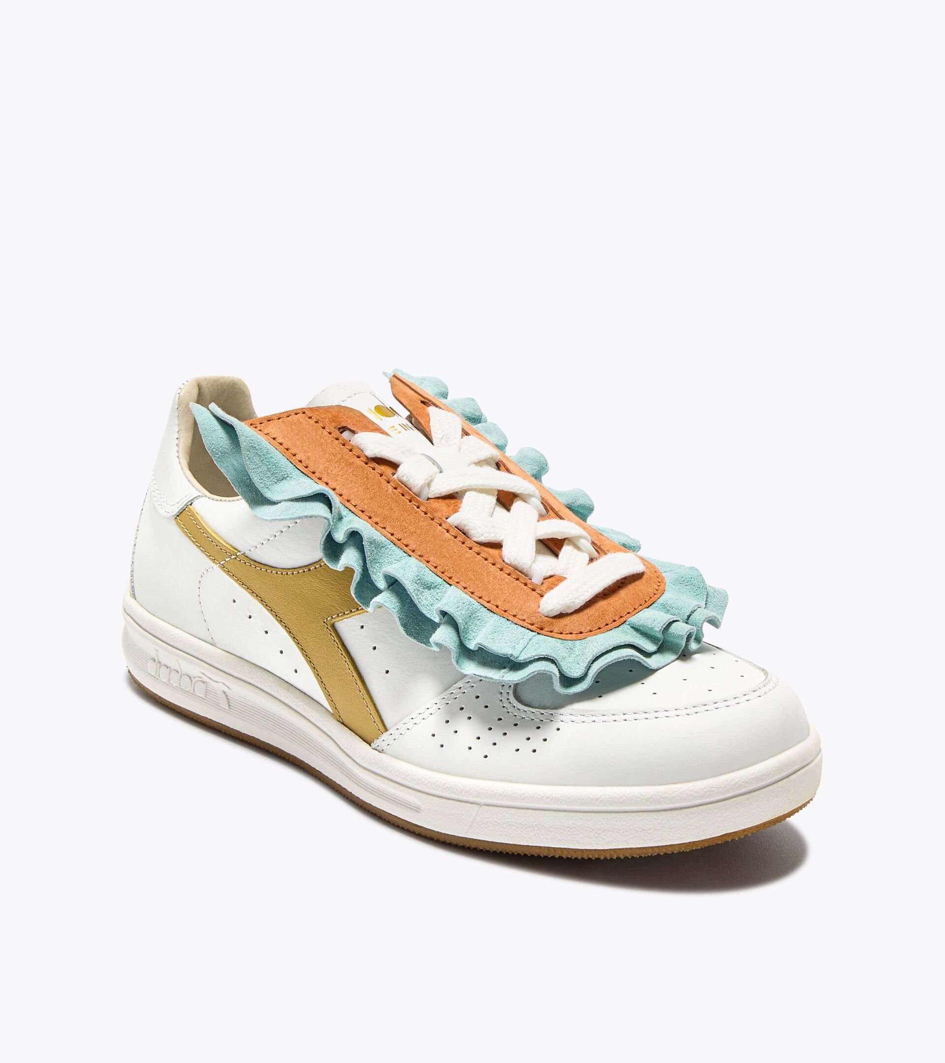 Sneakers Heritage en cuir - Femme B.ELITE ROUGE WN BIANCO/ARANCIO - Diadora