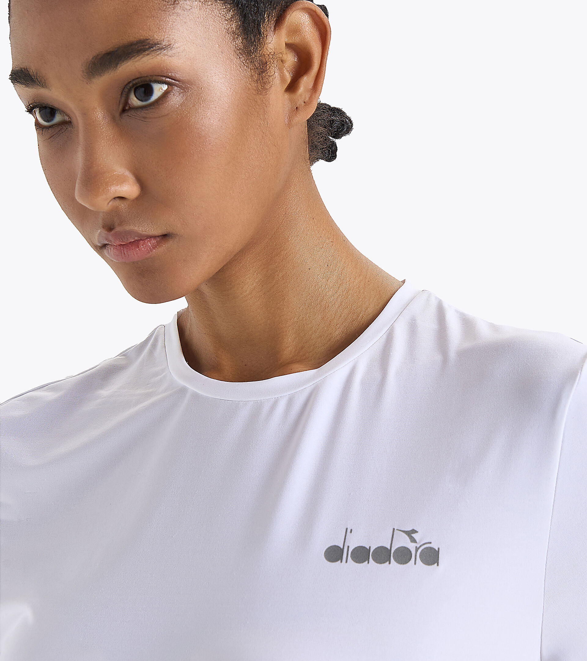 Camiseta para correr - Mujer L. SS T-SHIRT BE ONE BLANCO VIVO - Diadora