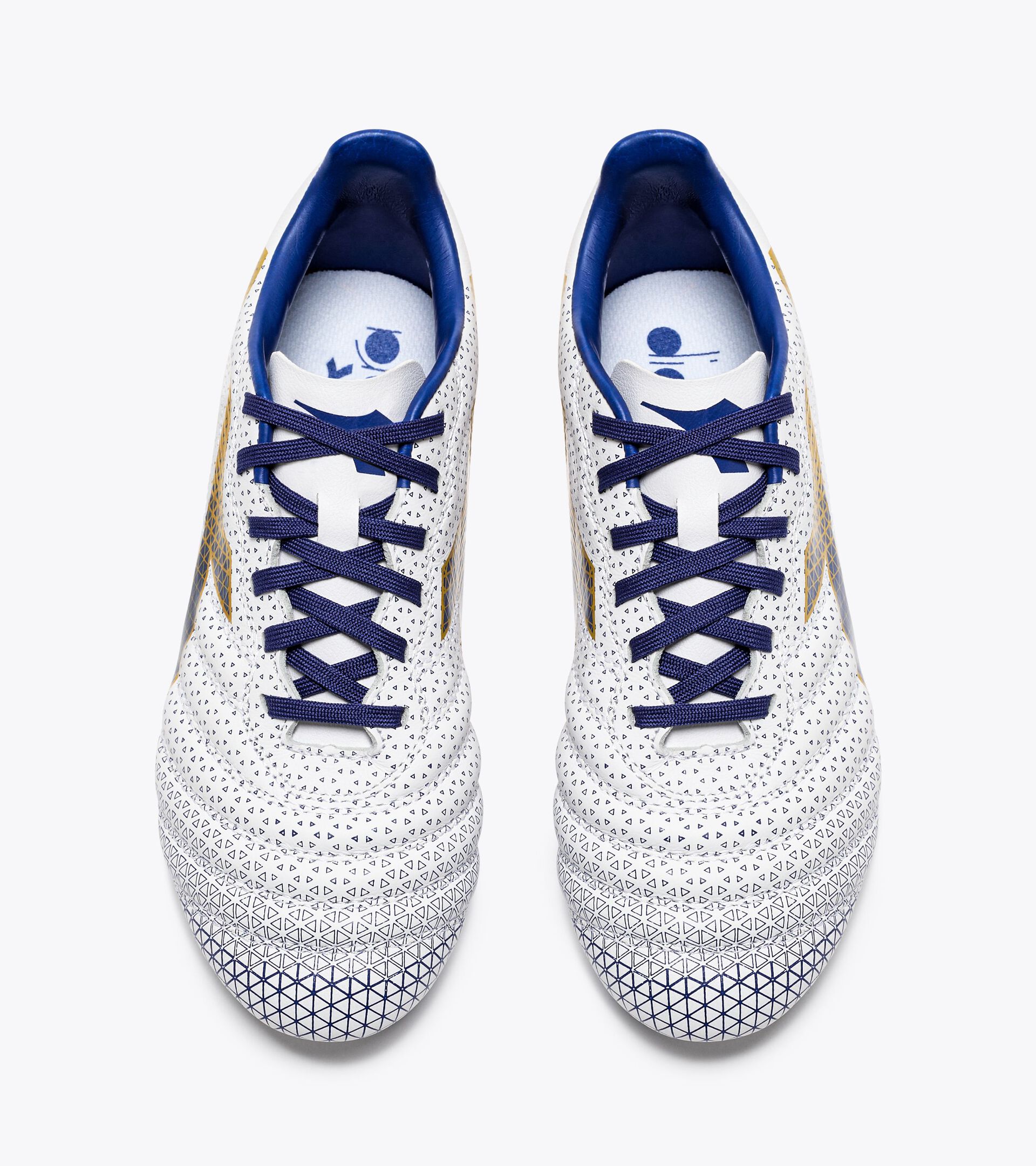 Bota de fútbol para superficies compactas - Júnior BRASIL ELITE GR LT LPU Y BLANCO/AZUL SUBIDO/ORO RICO - Diadora