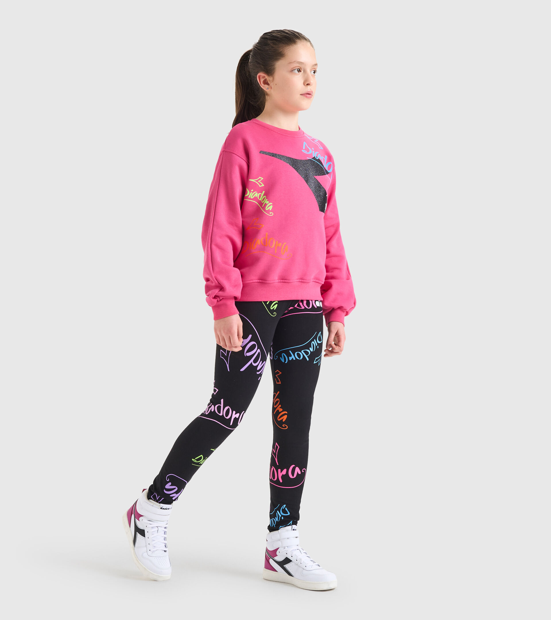 Sweatshirt mit Rundhalsausschnitt - Mädchen JG.SWEAT CREW D FUCHSIE ROSA - Diadora