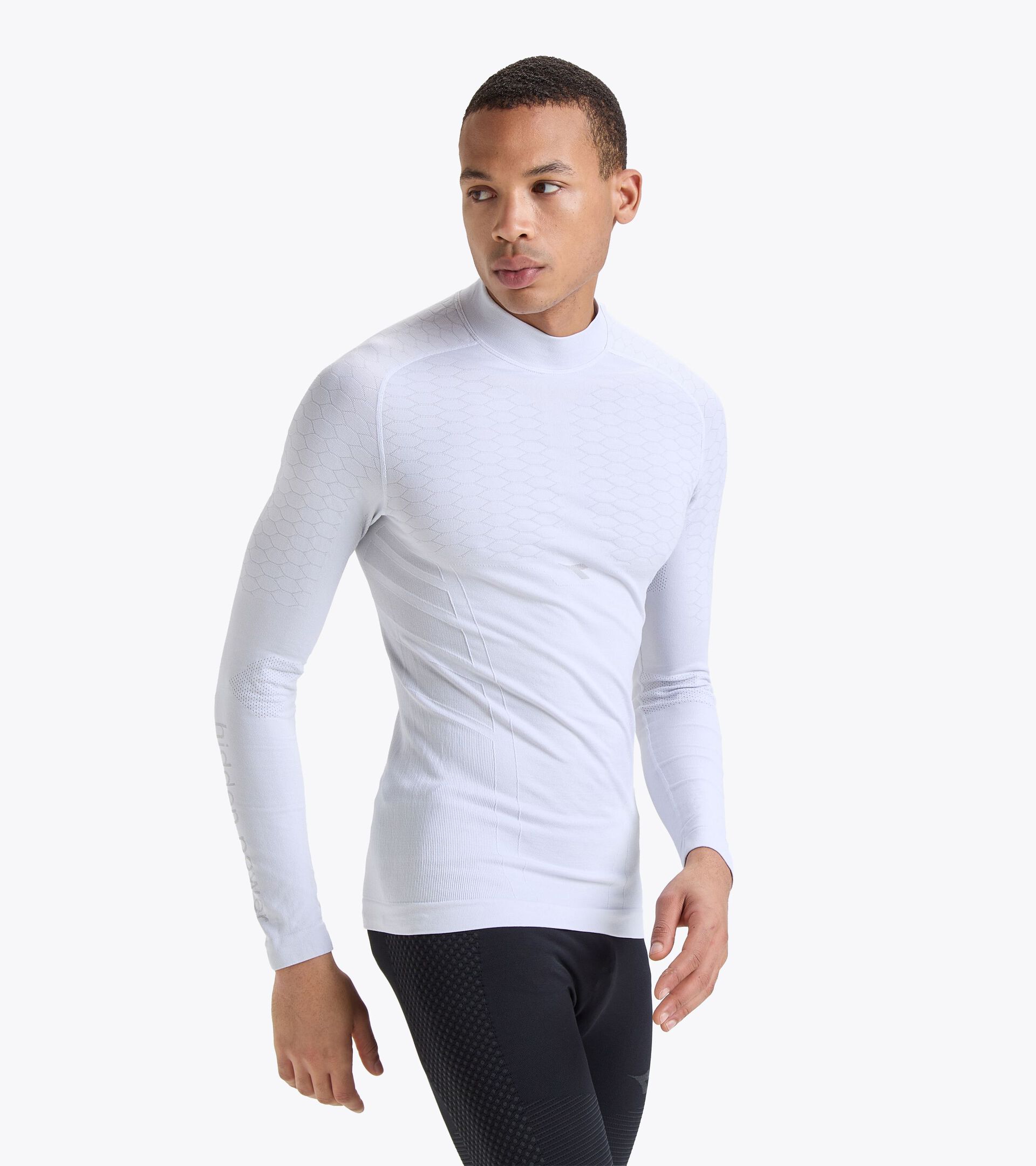 Long-sleeved training t-shirt - Men LS TURTLE NECK ACT OPTICAL WHITE - Diadora
