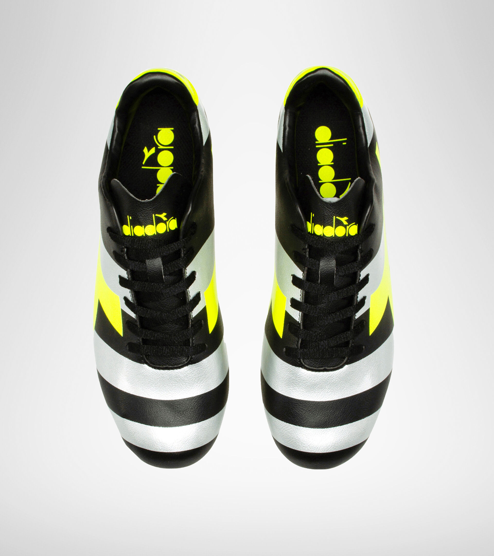 Firm ground football boot RAPTOR R LPU BLACK/SILVER/YELLOW FL DD - Diadora