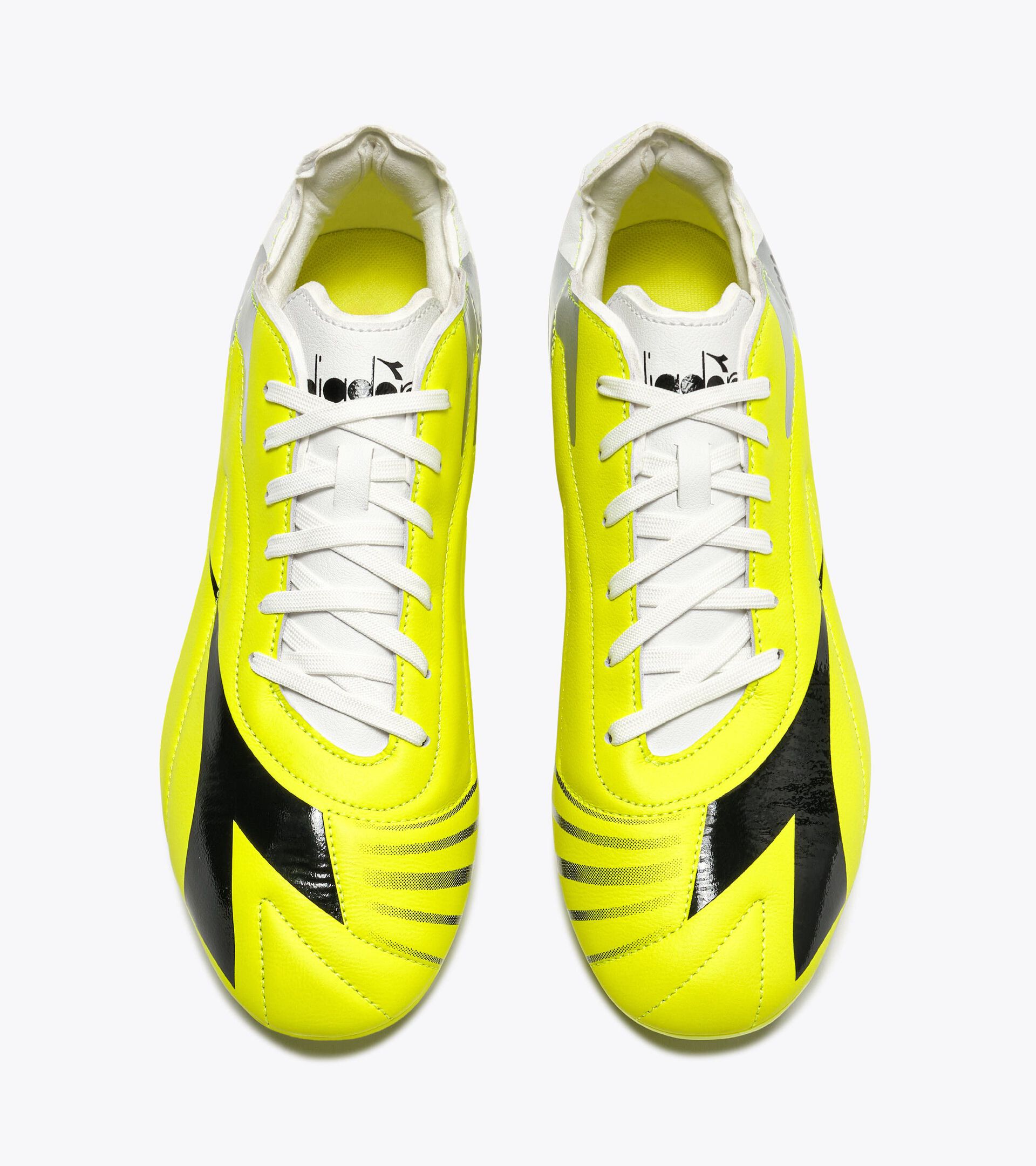 Leather calcio boots for firm grounds - All-gender MAXIMUS ICON LT SLP12 FLUO YELLOW DD/BLACK/WHITE - Diadora