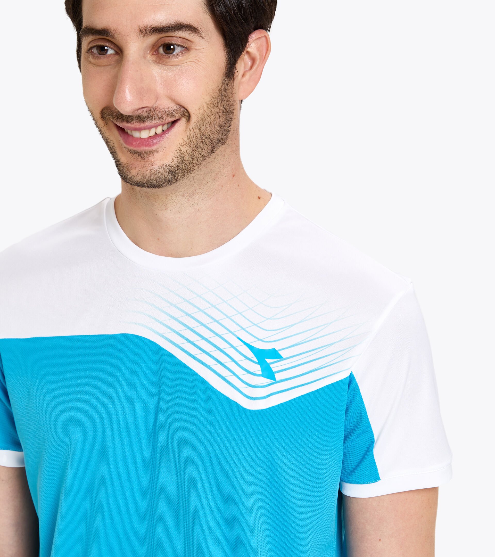 T-shirt de tennis - Homme T-SHIRT COURT BLEU ROI FLUO - Diadora