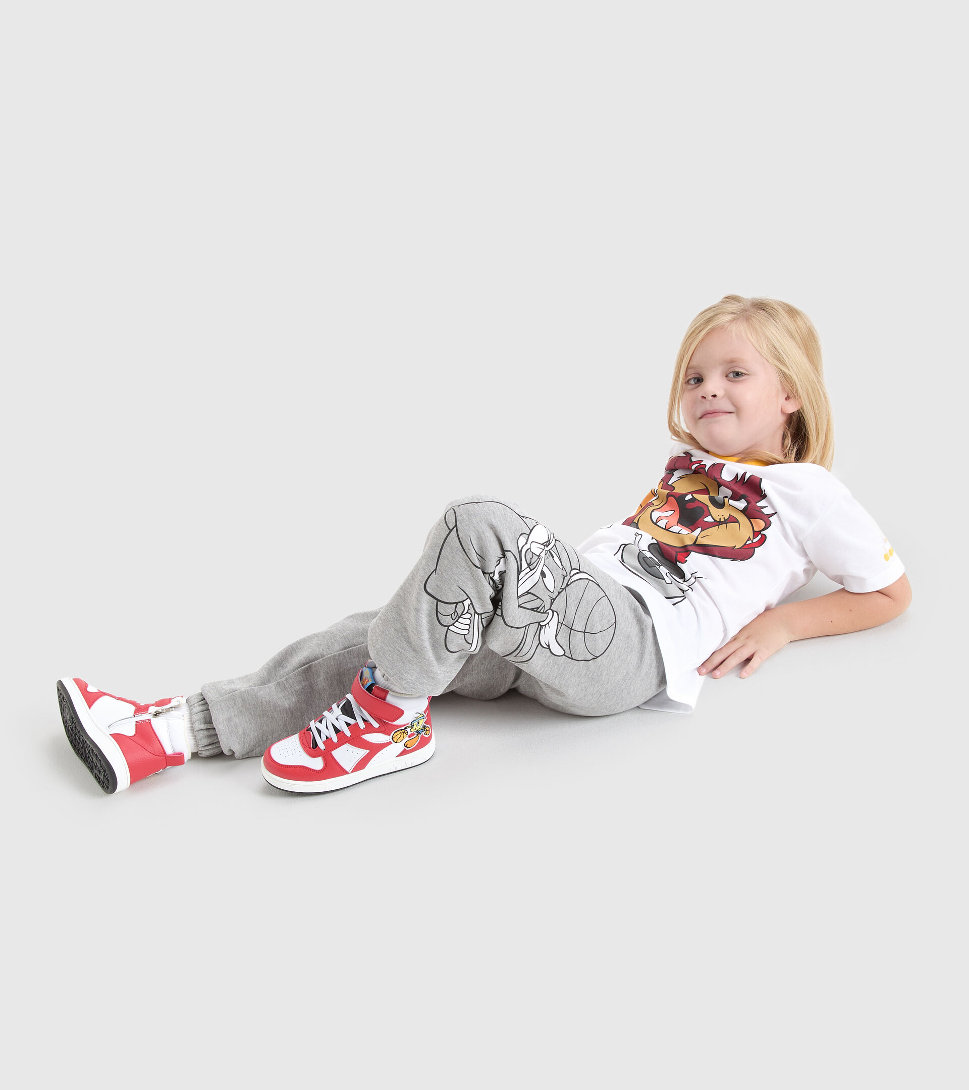Jogginghose aus Baumwoll-Frottee - Kinder JU.JOGGER PANT WB LICHT MITTELGRAU MELANGE - Diadora