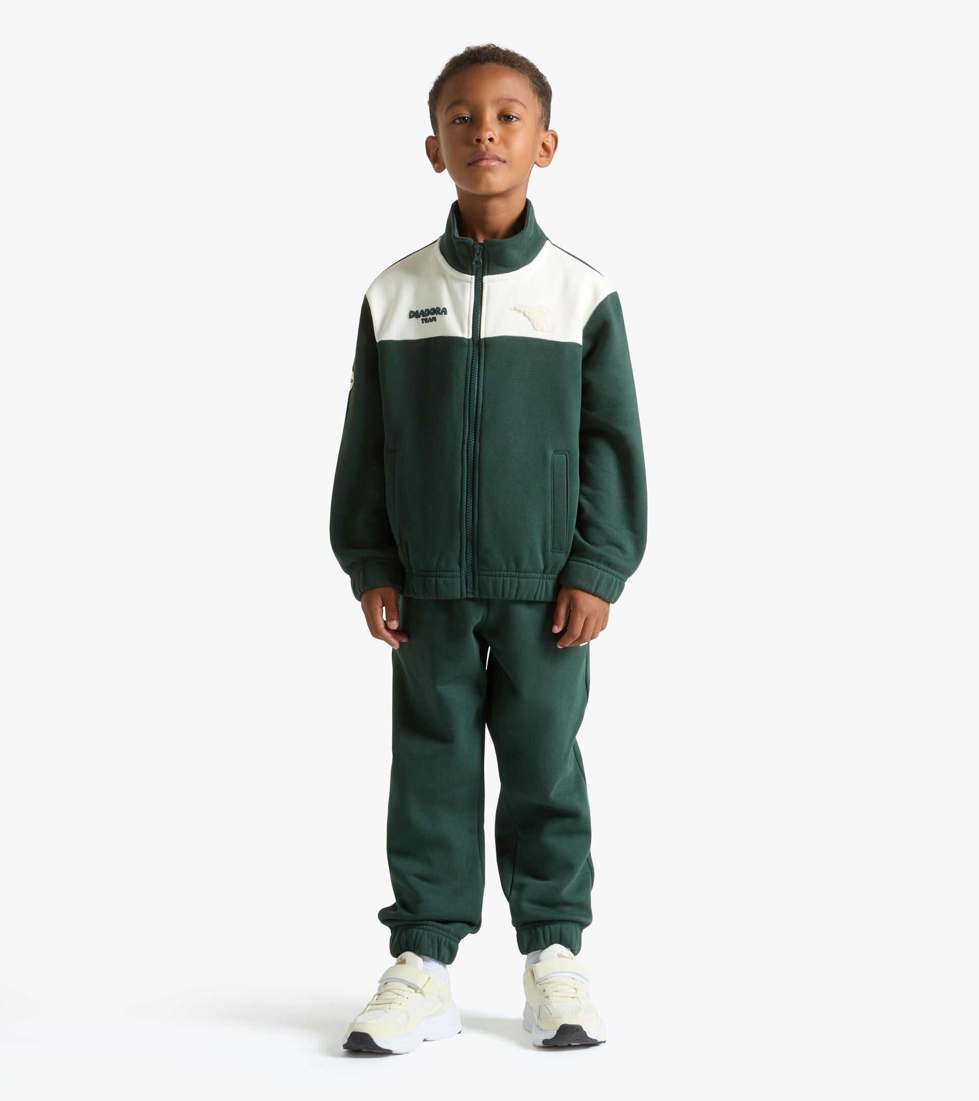 Ch&aacute;ndal de triacetato - Regular - Ni&ntilde;os y ni&ntilde;as JB. TRACKSUIT FZ LOGO (BR) VERDE BOSQUECILLO DE PINO - Diadora