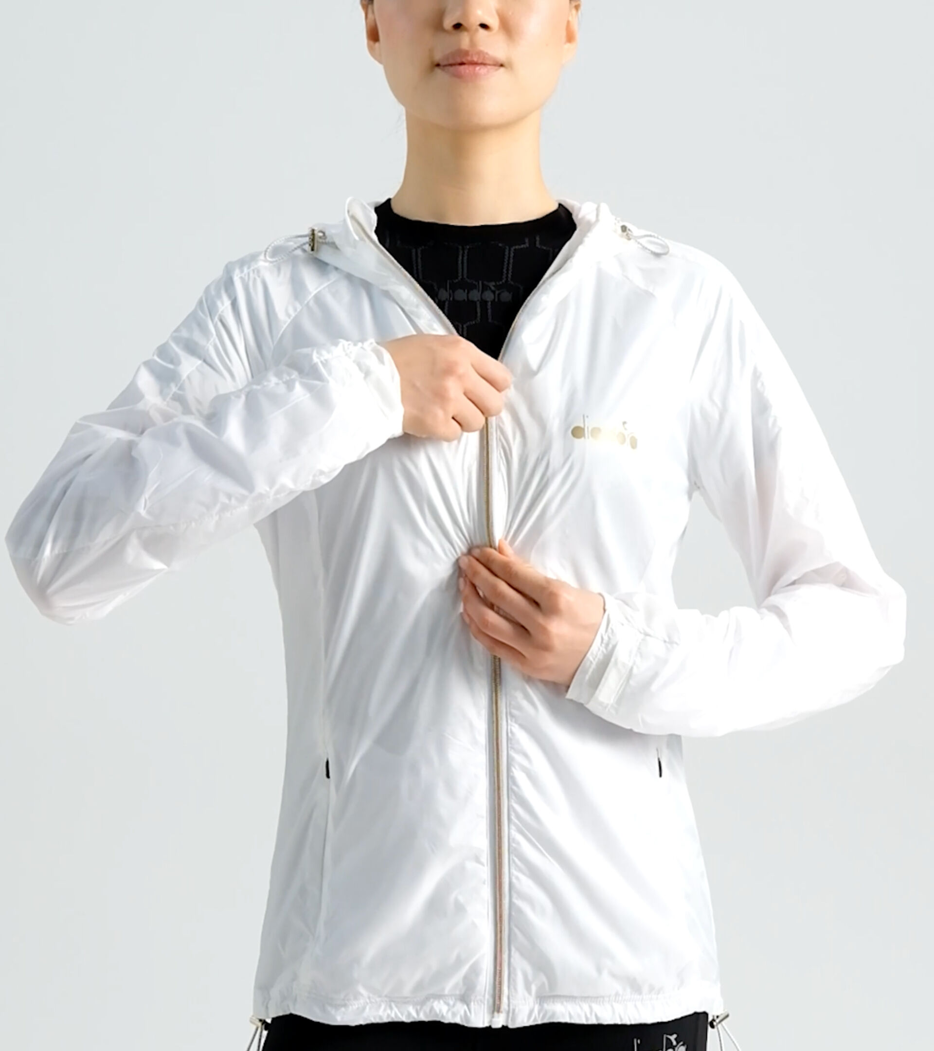 Running windbreaker - Women’s L. JACKET GOLD OPTICAL WHITE - Diadora