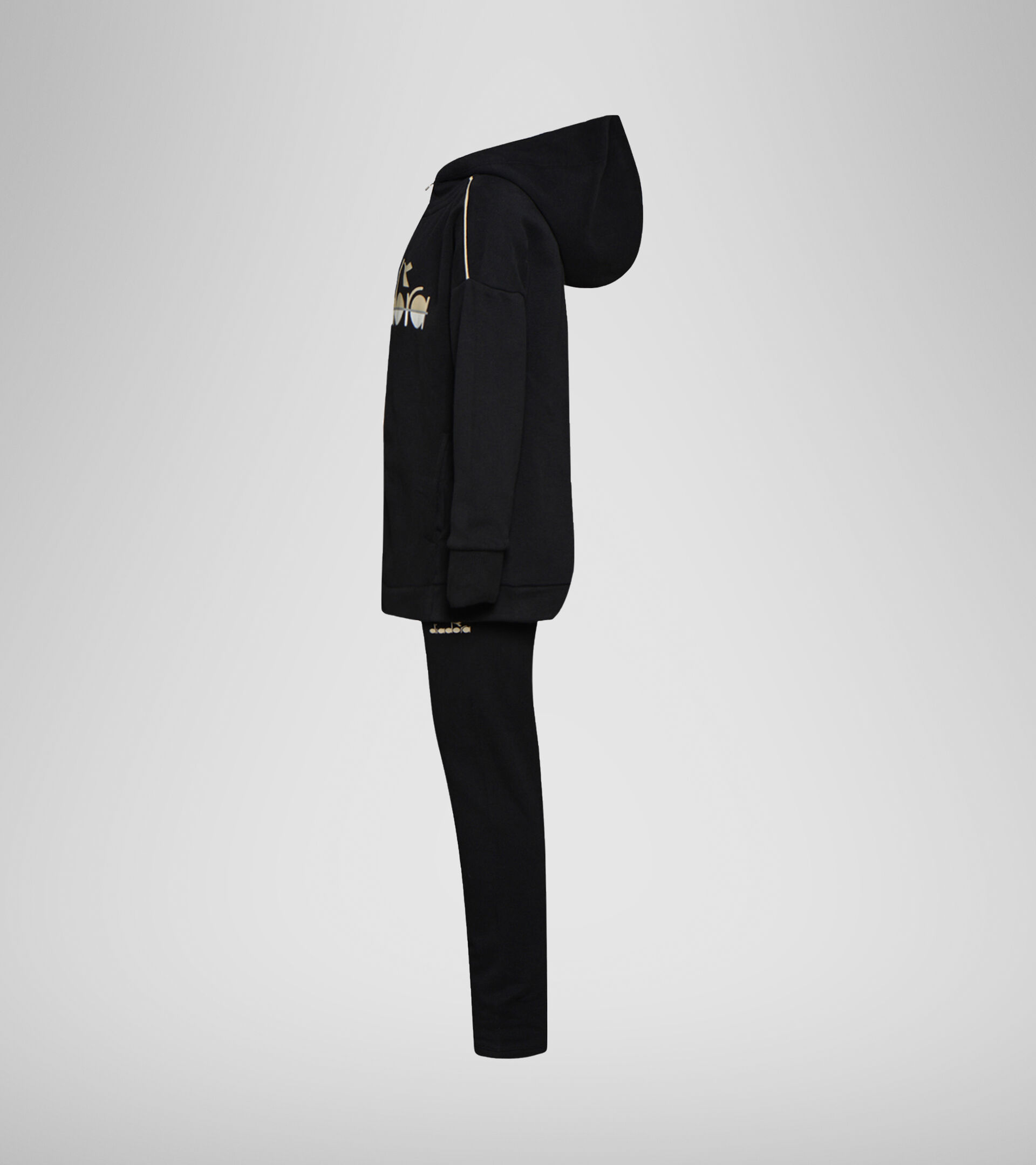 Tracksuit - Girls JG.HOODIE FZ SUIT 5PALLE BLACK - Diadora