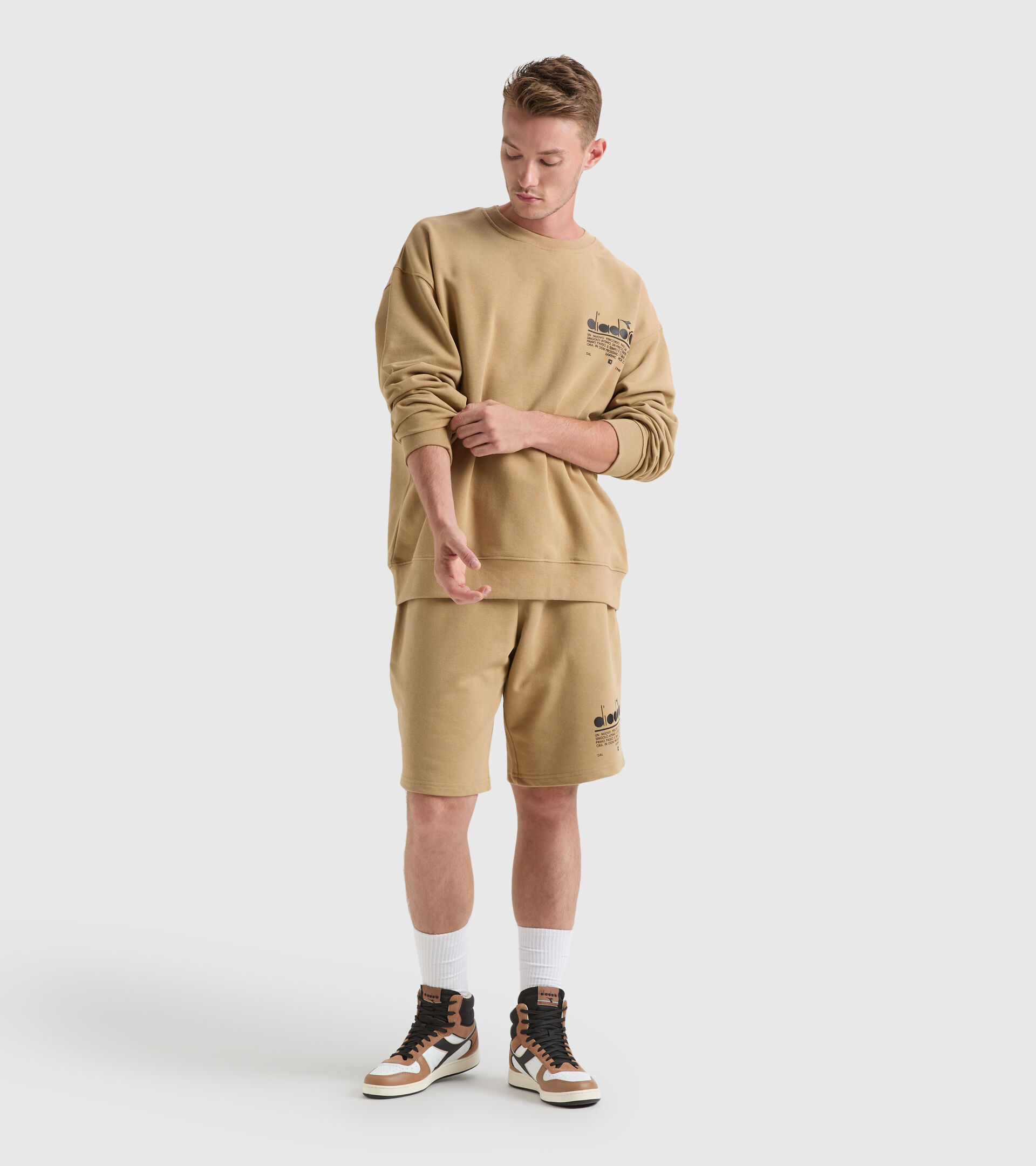 Cotton sweatshirt - Unisex SWEATSHIRT CREW MANIFESTO BEIGE TAN - Diadora