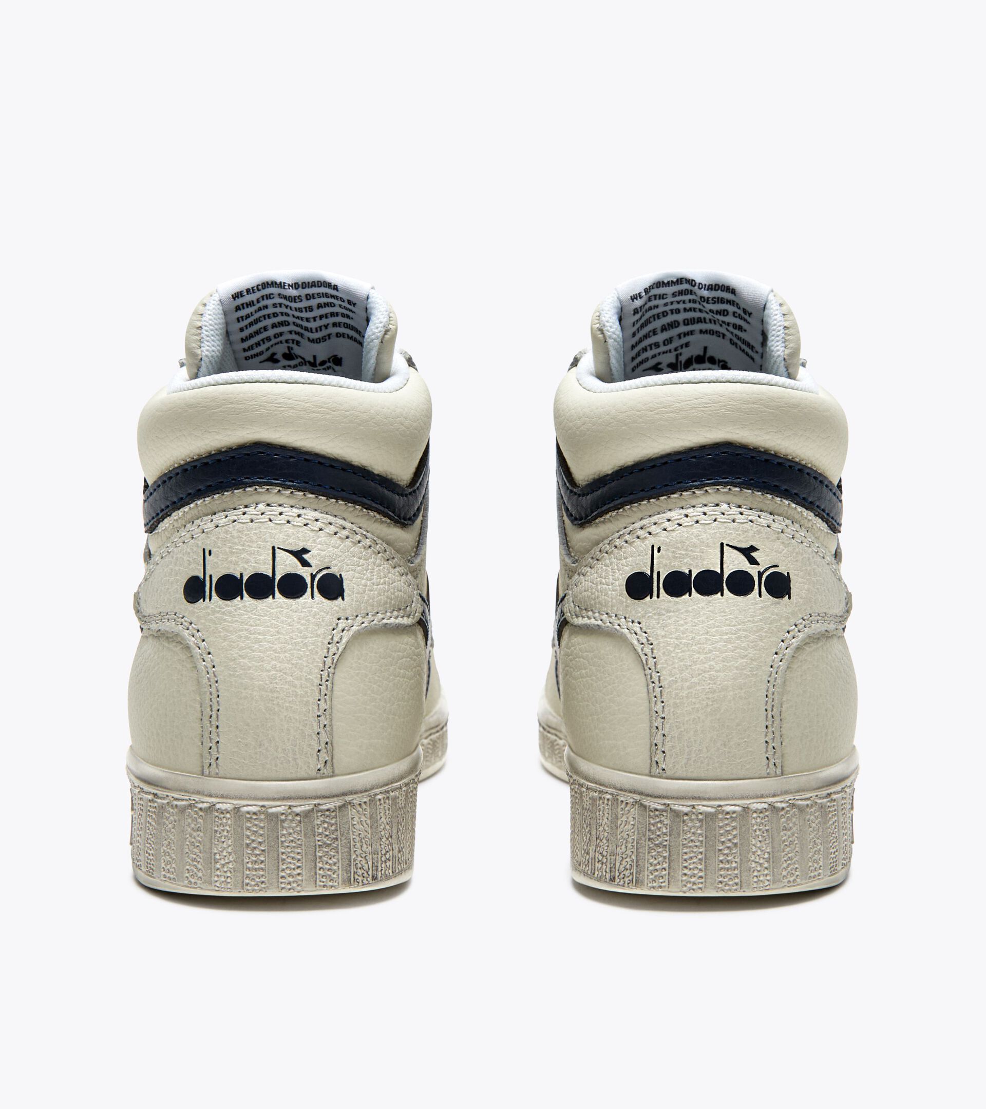 Sporty sneakers - Unisex GAME L HIGH WAXED WHITE/BLUE CASPIAN SEA - Diadora