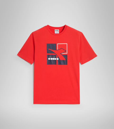 T-SHIRT SS FRAME, ROJO AMAPOLA Camiseta de algodón - Hombre T-SHIRT SS FRAME ROJO AMAPOLA - Diadora