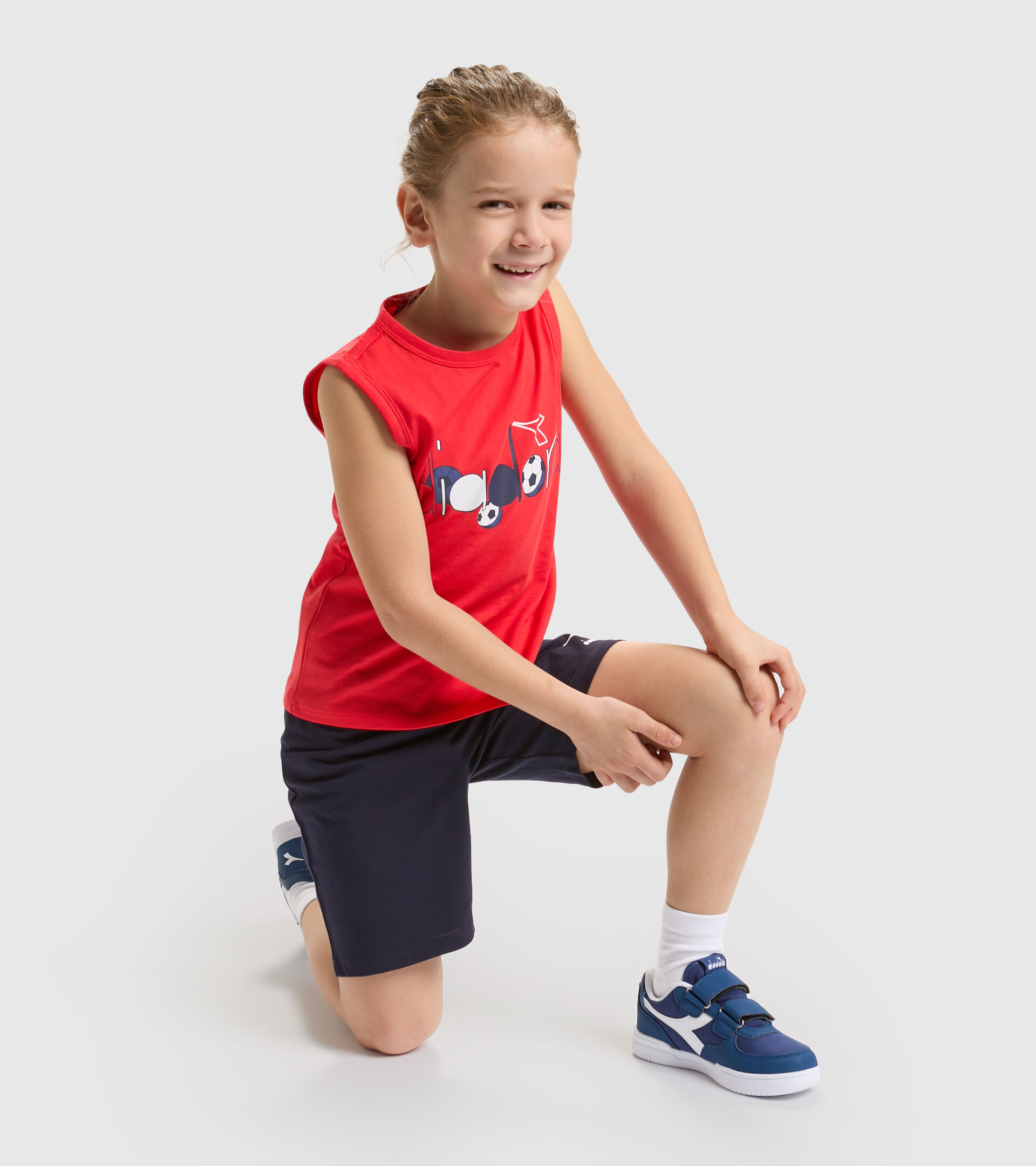 Vest top/shorts set - Boys JB.SET SL KICK POPPY RED - Diadora