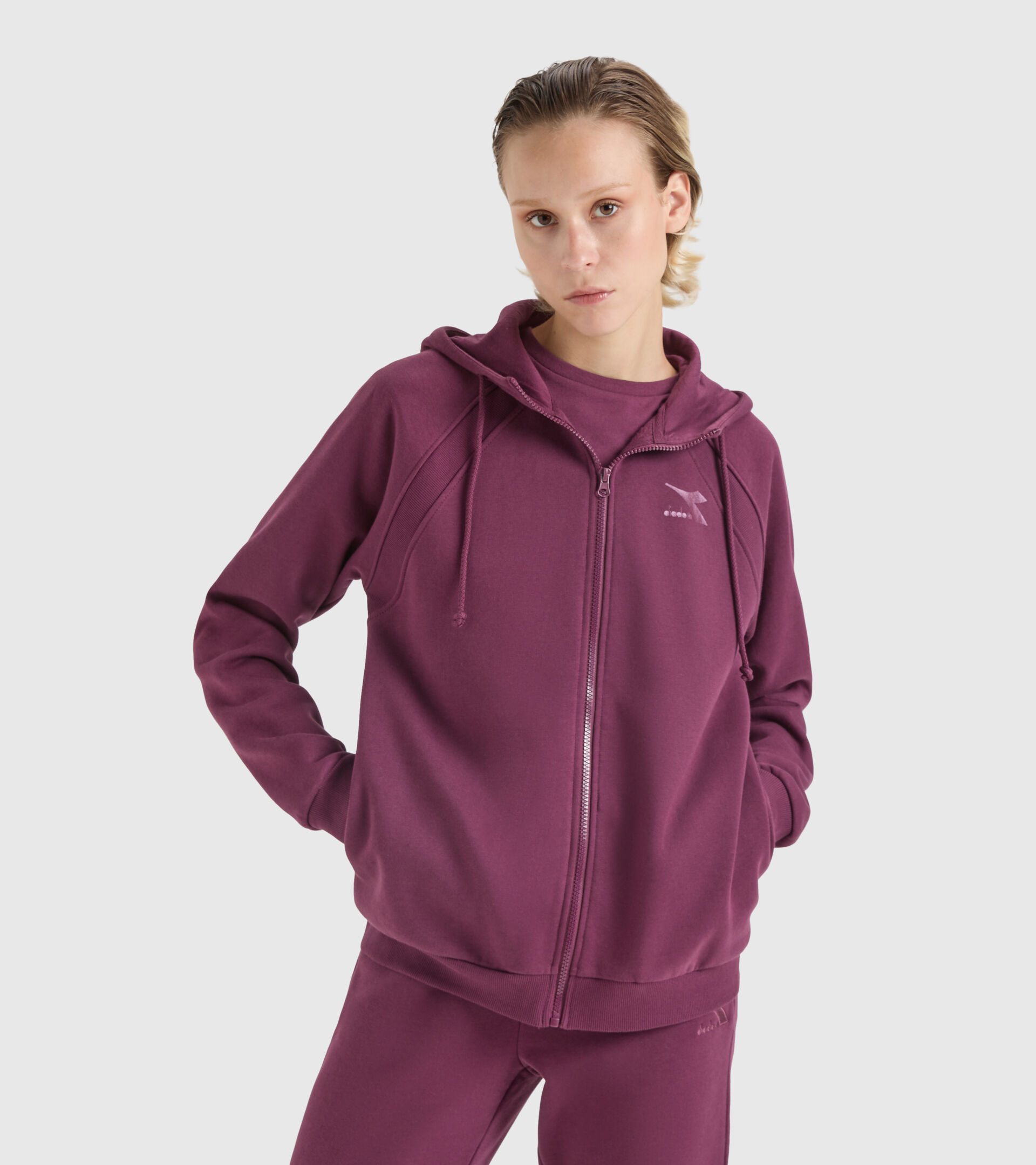 Sudadera con capucha - Mujer L.HOODIE FZ CHROMIA VIOLETAS PRENSADO - Diadora