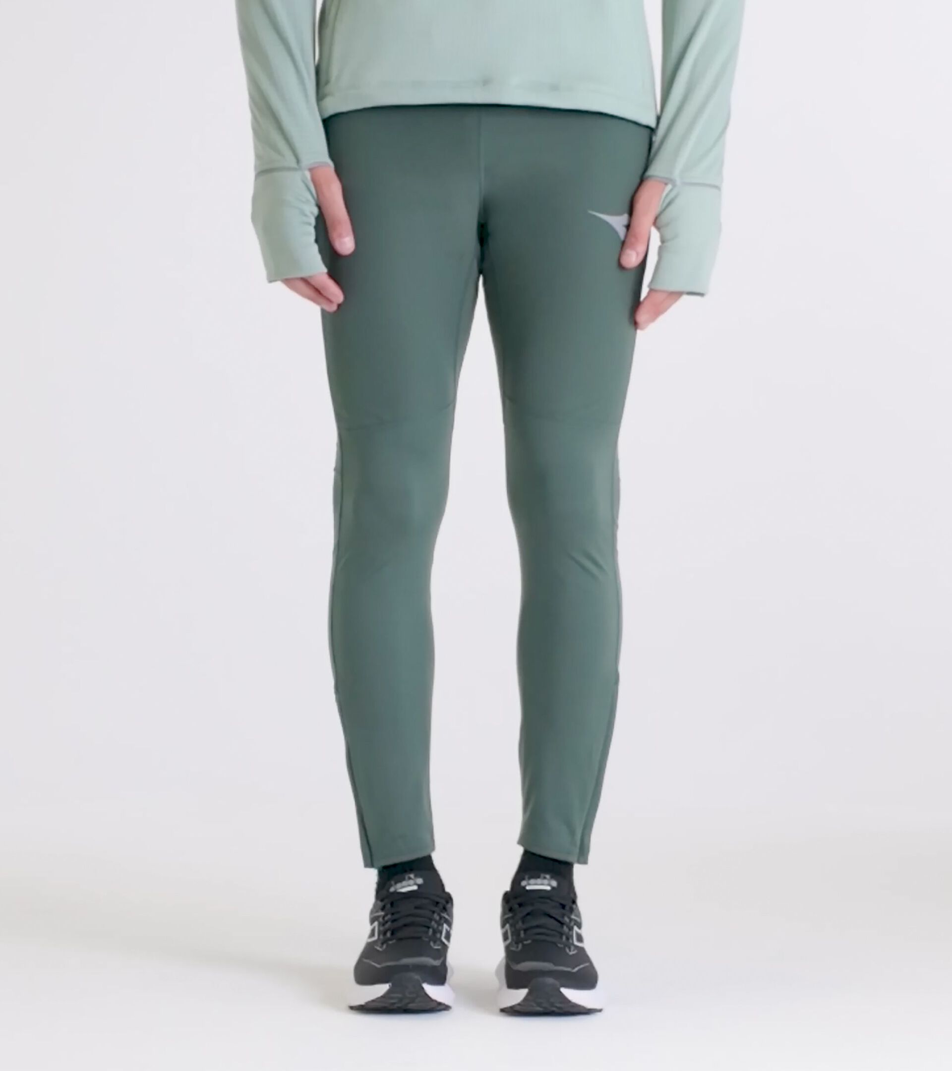 Mallas termorreguladoras con tejido FIBRAZERO - Winter Protection - Hombre RUN TIGHTS WINTER PROTECTION CILANTRO - Diadora