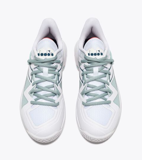 B.ICON 2 W AG, WHITE/SURF SPRAY/LEGION BLUE Tennis shoes for hard surfaces or clay courts - Women B.ICON 2 W AG WHITE/SURF SPRAY/LEGION BLUE - Diadora