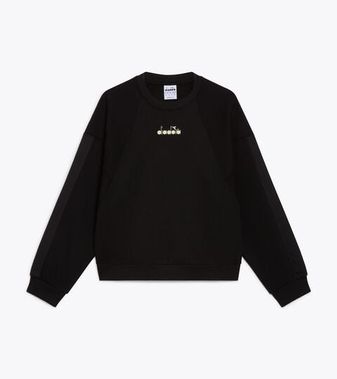 Sweat-shirt en jersey - Coupe confort - Femme L. SWEATSHIRT LOGO (BR) NOIR - Diadora