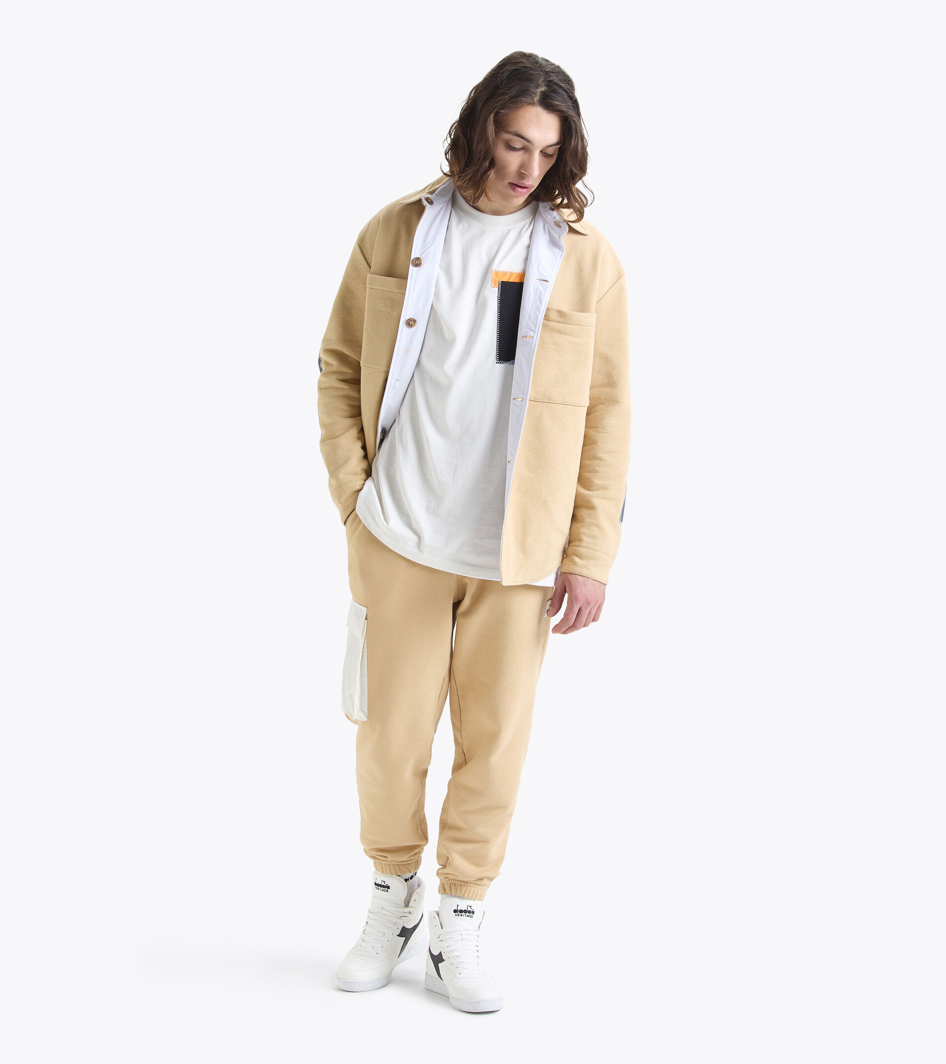 Wendbares Hemd - Made in Italy - Herren OVERSHIRT REVERSIBLE 2030 WARM SAND - Diadora