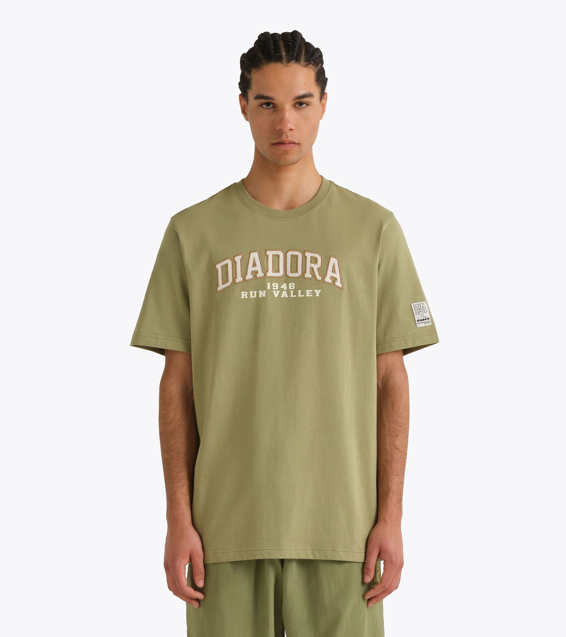 Camiseta de algod&oacute;n grueso - Run Valley - Para todos los g&eacute;neros
 T-SHIRT SS RUN VALLEY SALVIA - Diadora