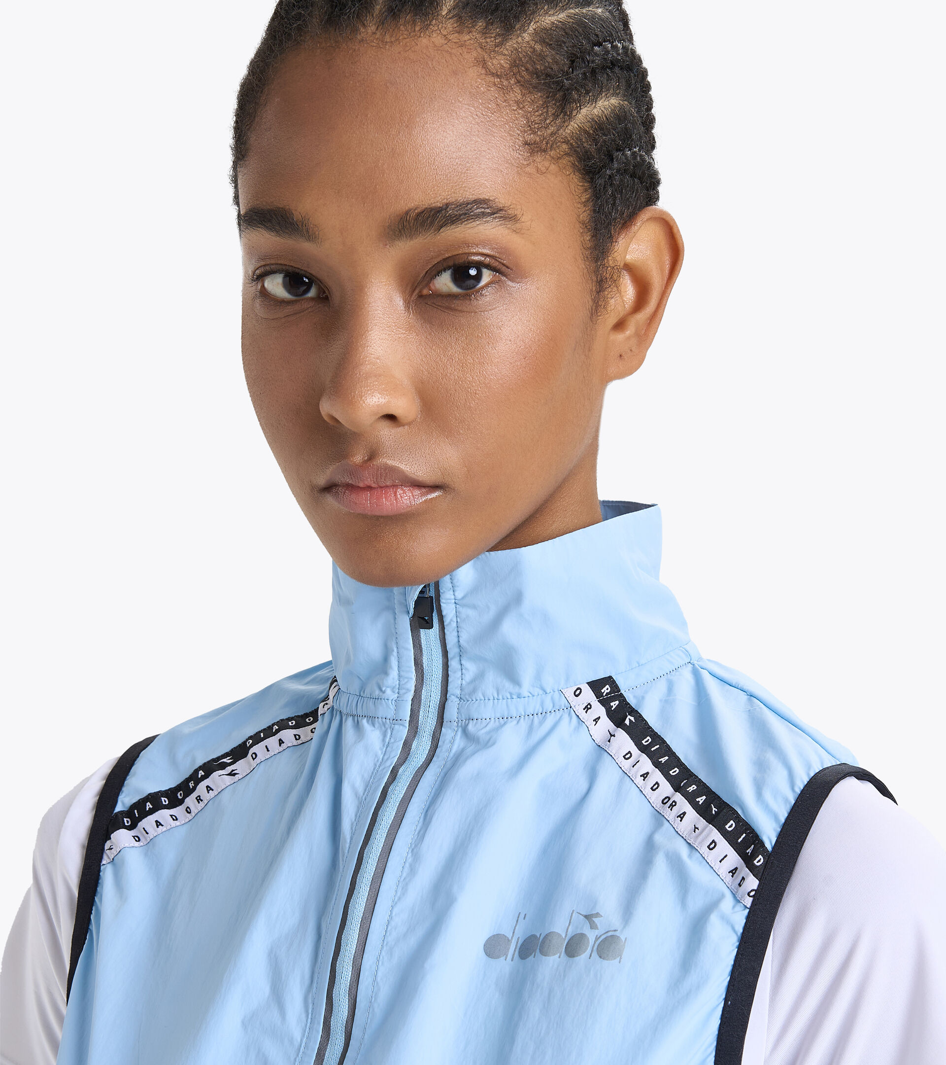 Gilet da running - Donna L. PACKABLE VEST AZZURRO BIMBO LUMINOSO - Diadora