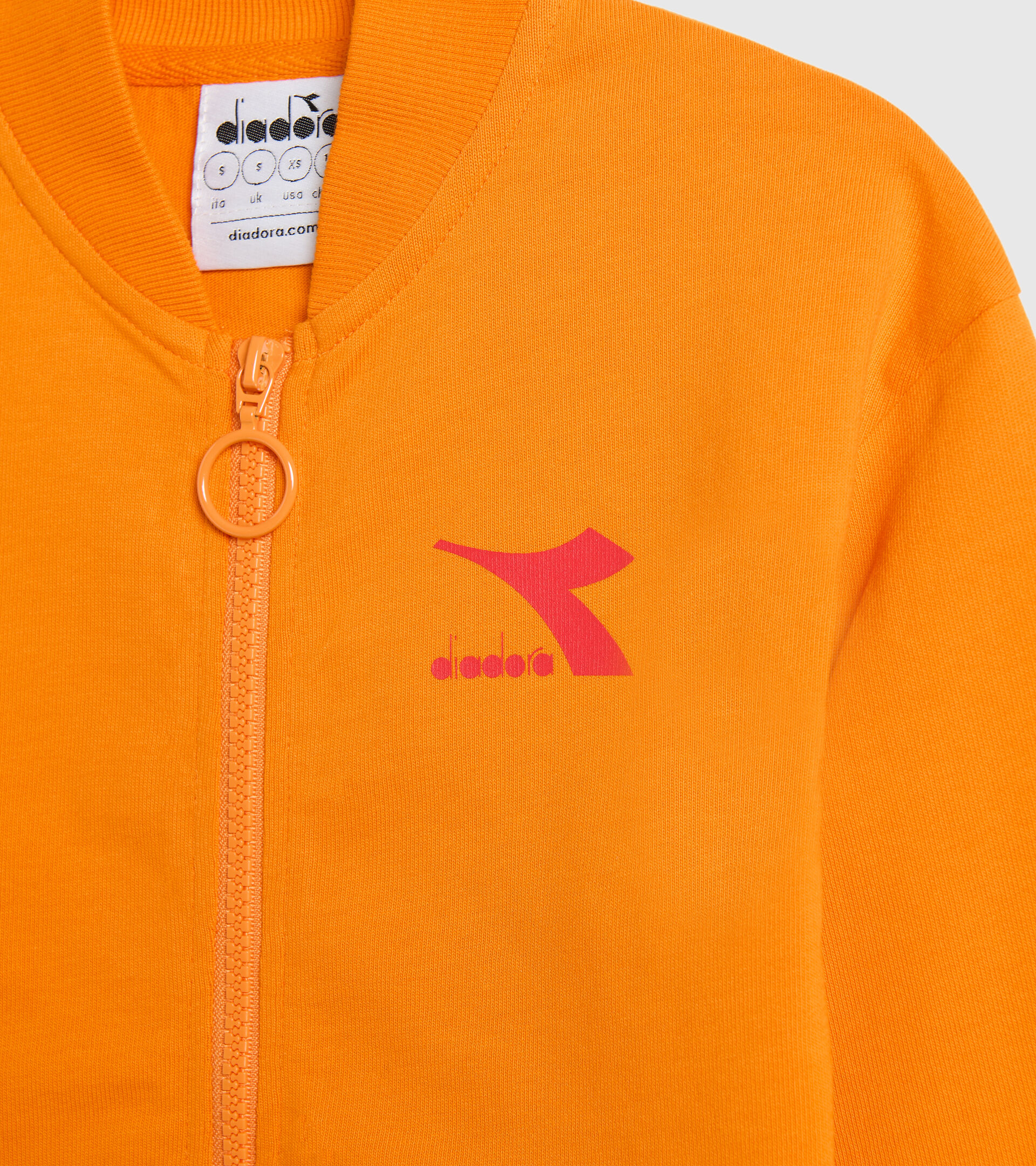Junior sports tracksuit - Unisex JU.TRACKSUIT FZ RAINBOW PERSIMMON ORANGE - Diadora