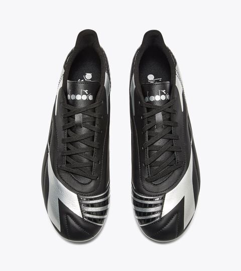 MAXIMUS ELITE LT SLP12, BLACK /SILVER DD Leather calcio boots for firm ground - Men's MAXIMUS ELITE LT SLP12 BLACK /SILVER DD - Diadora