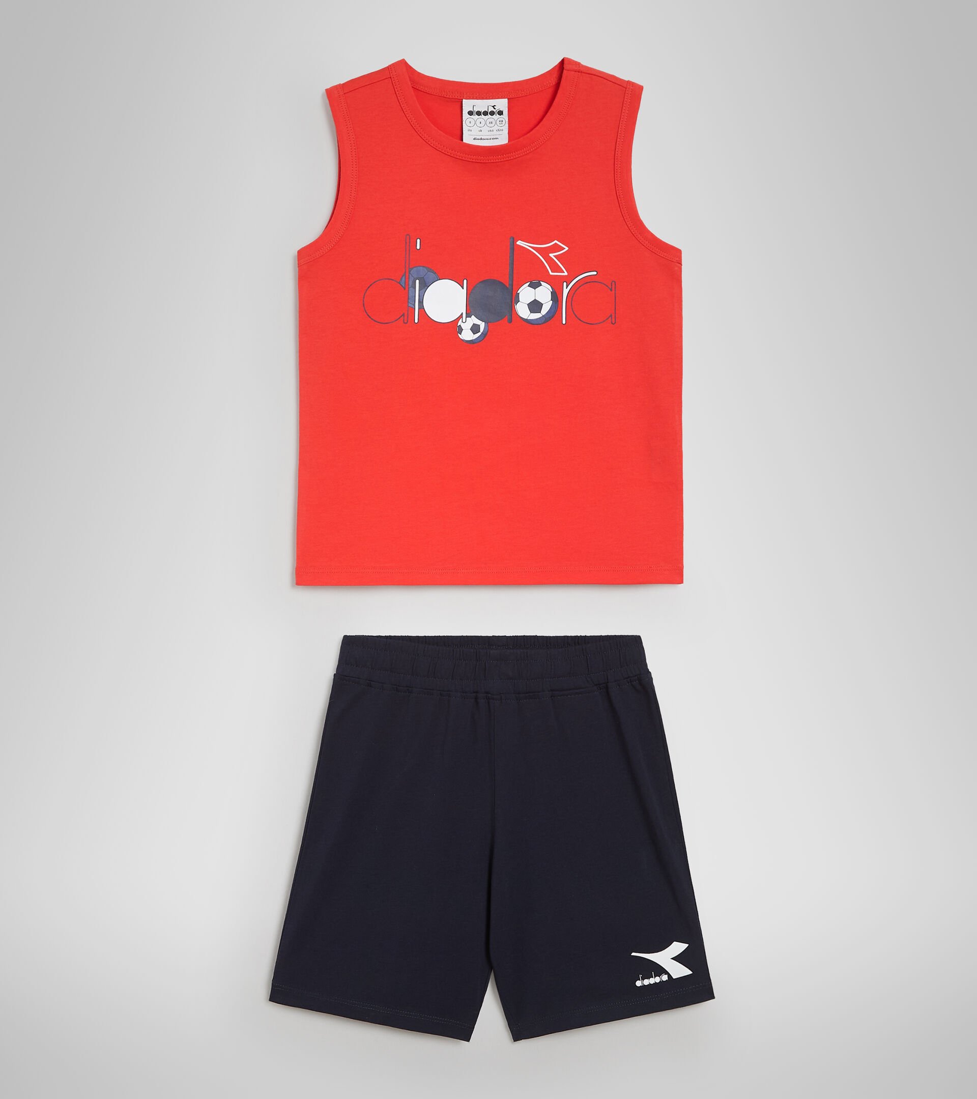 Vest top/shorts set - Boys JB.SET SL KICK POPPY RED - Diadora