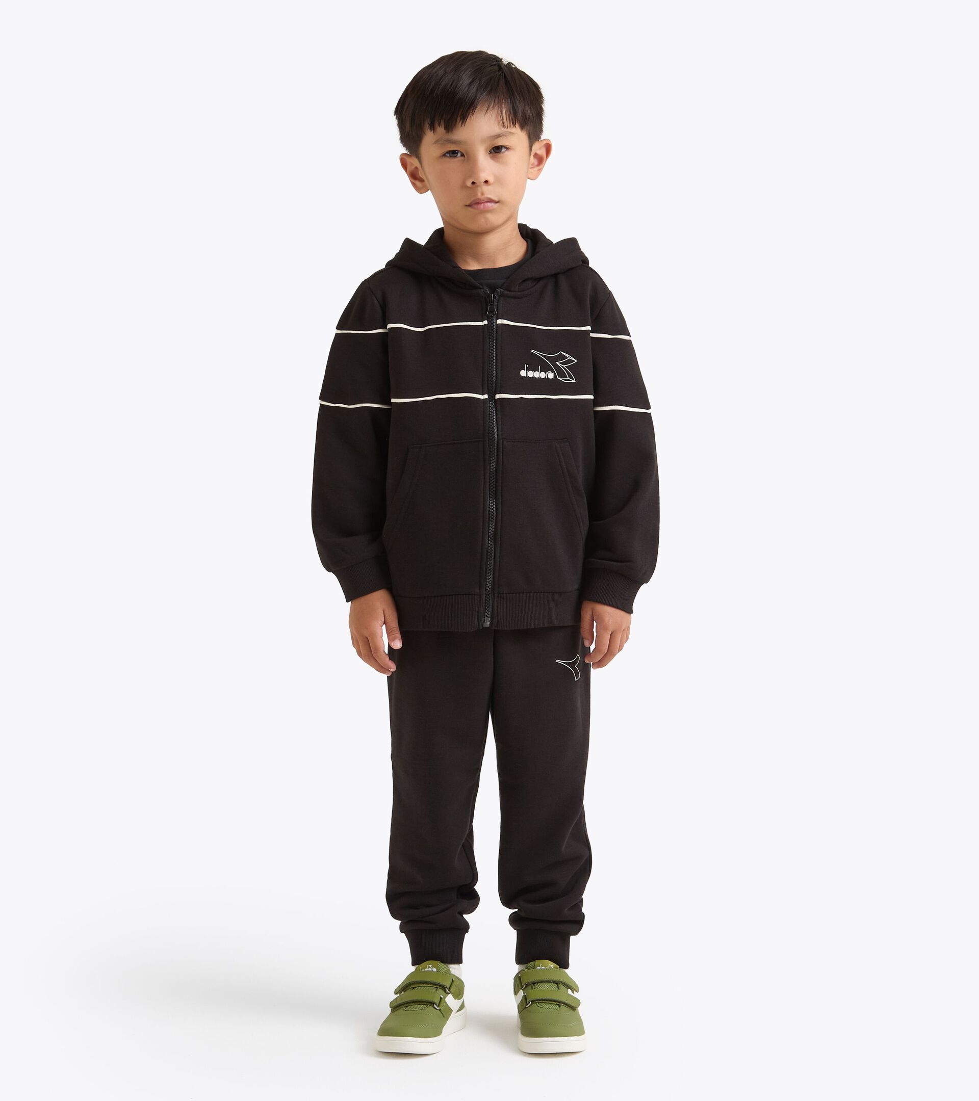 Set tuta in coordinato - Ragazzi e ragazze JU. TRACKSUIT HD FZ LOGO (FT) NERO - Diadora