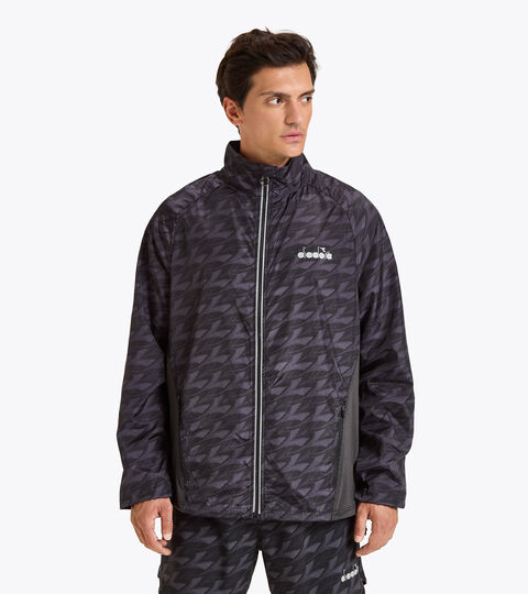 Giacca antivento da running - Uomo WINDBREAKER JACKET ALL OVER NERO - Diadora