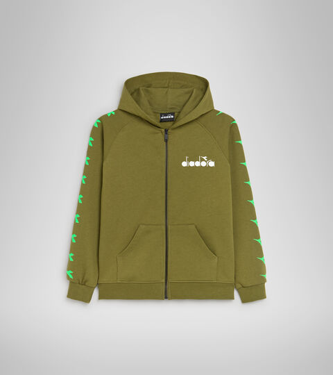 JB.HOODIE FZ D, VERDE MILITARE (00737) Felpa con cappuccio - Bambino JB.HOODIE FZ D VERDE MILITARE (00737) - Diadora