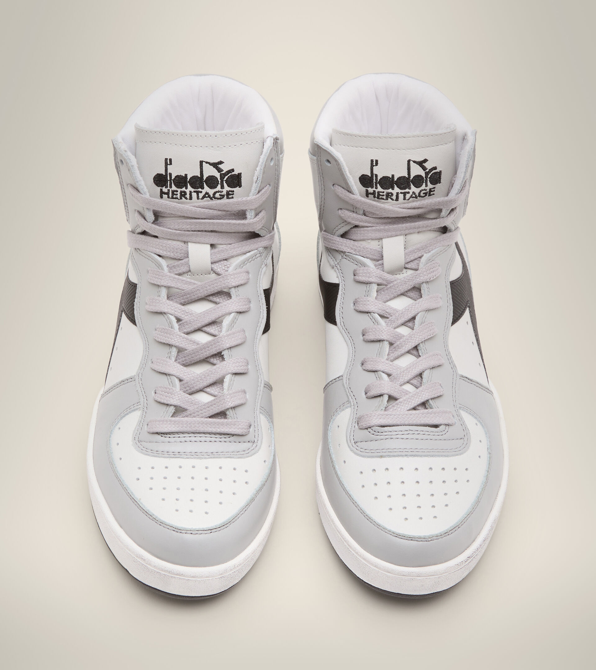 Footwear Heritage UNISEX MI BASKET USED WHITE/HIGH RISE/BLACK Diadora