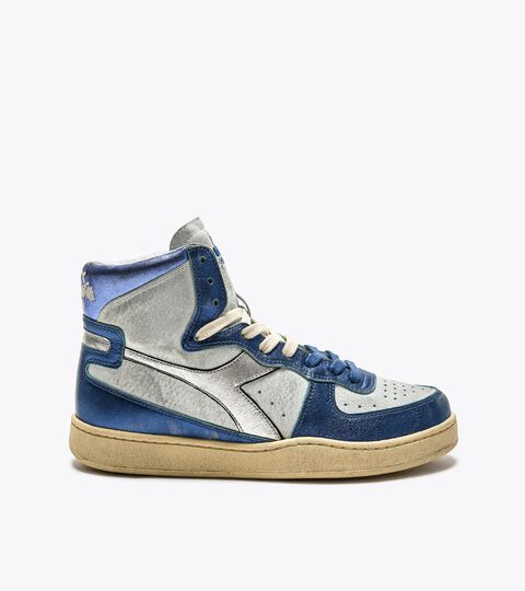 Heritage shoes - Gender neutral MI BASKET METALLIC PIGSKIN USED COASTAL BLUE - Diadora