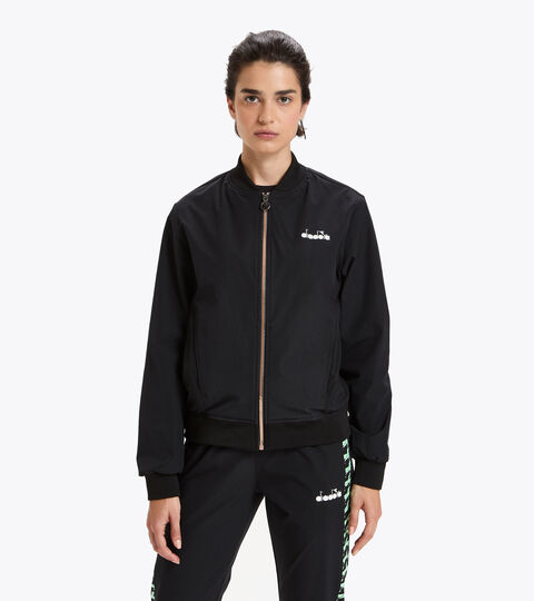 Tennis jacket - Women L. FZ JACKET CHALLENGE BLACK - Diadora