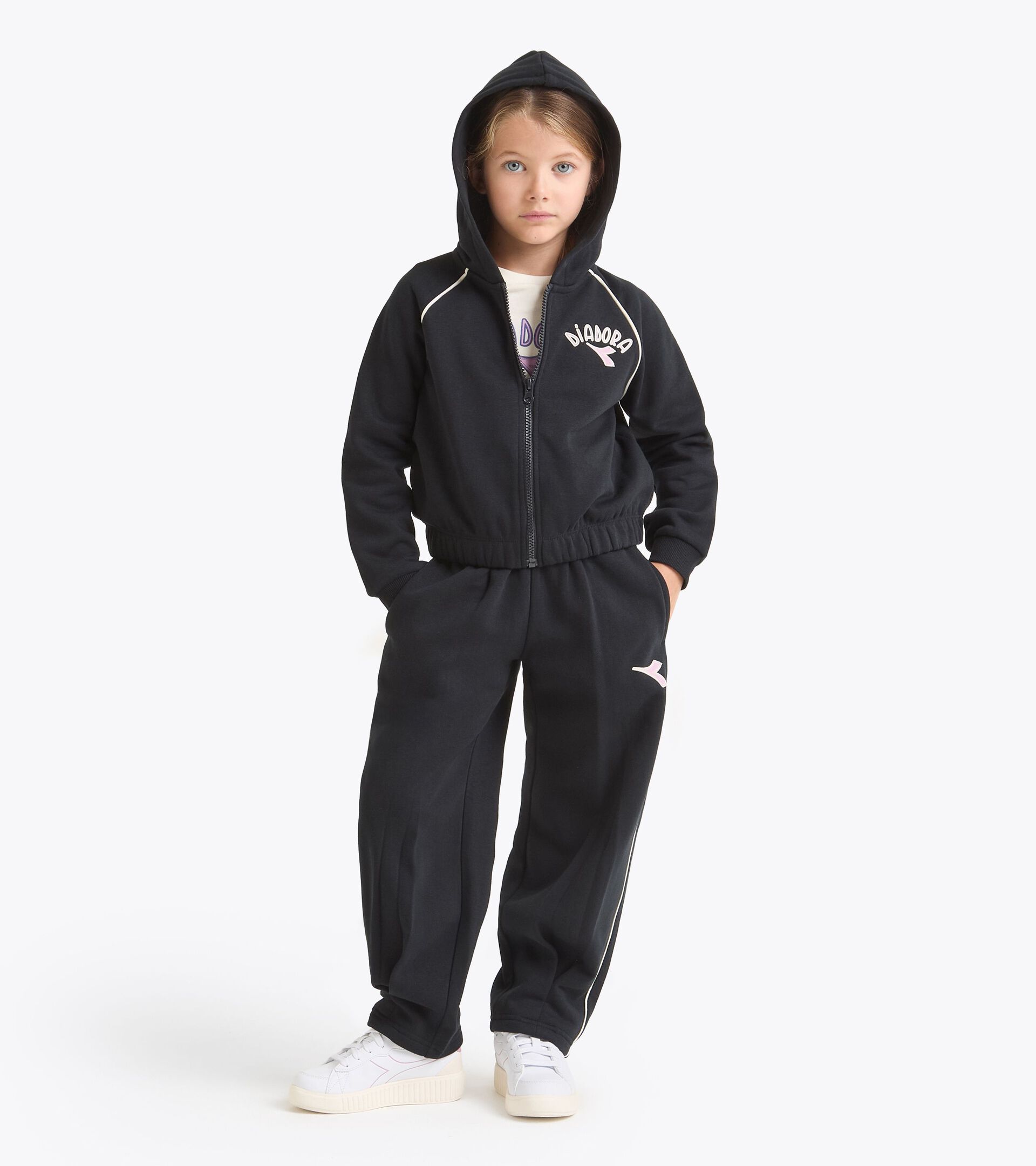 Conjunto de chándal - Niña/Adolescente
 JG. TRACKSUIT HD FZ LOGO (BR) NEGRO - Diadora
