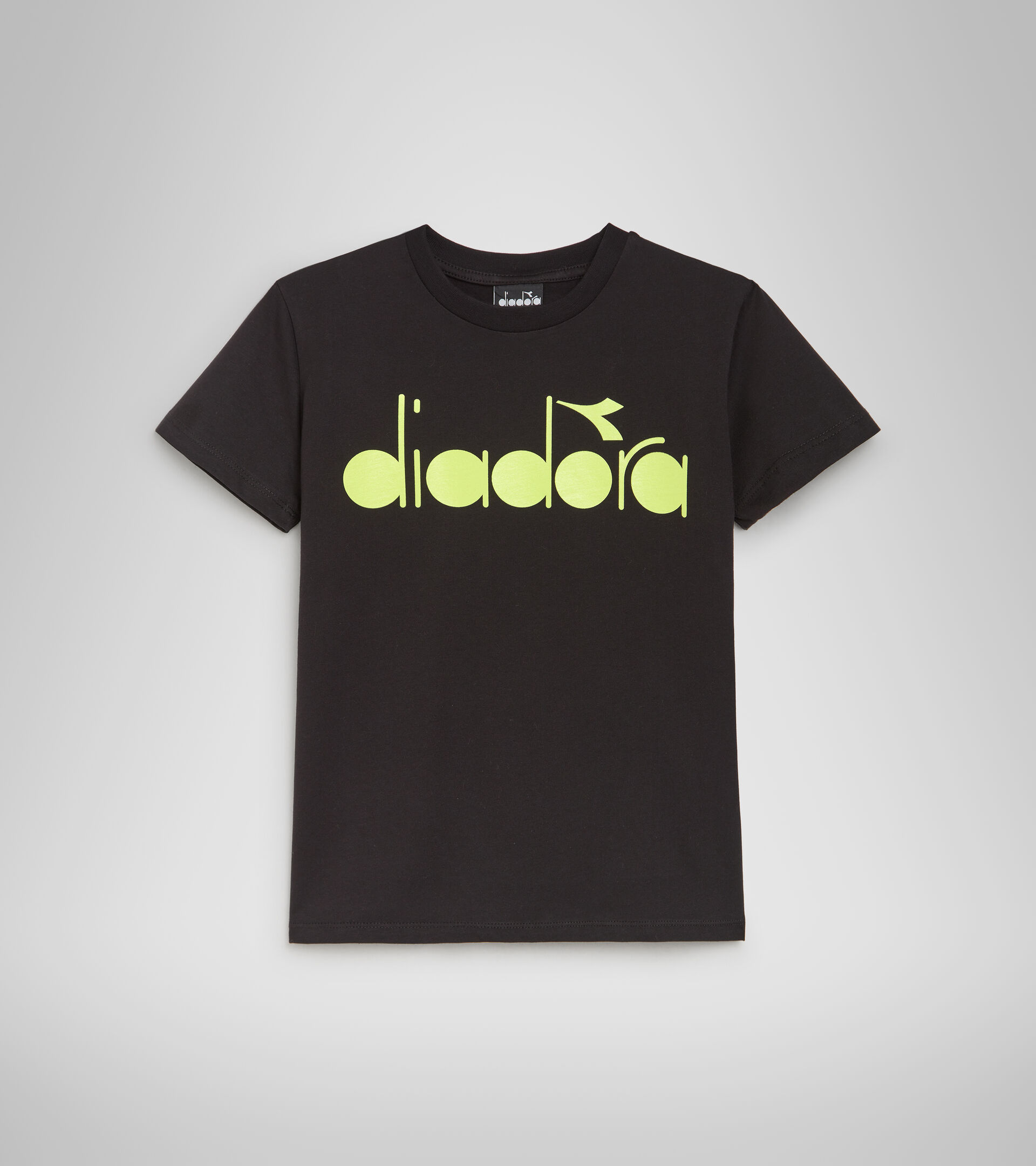 T-shirt nera - Boy JB.T-SHIRT D BLACK/LIME GREEN - Diadora