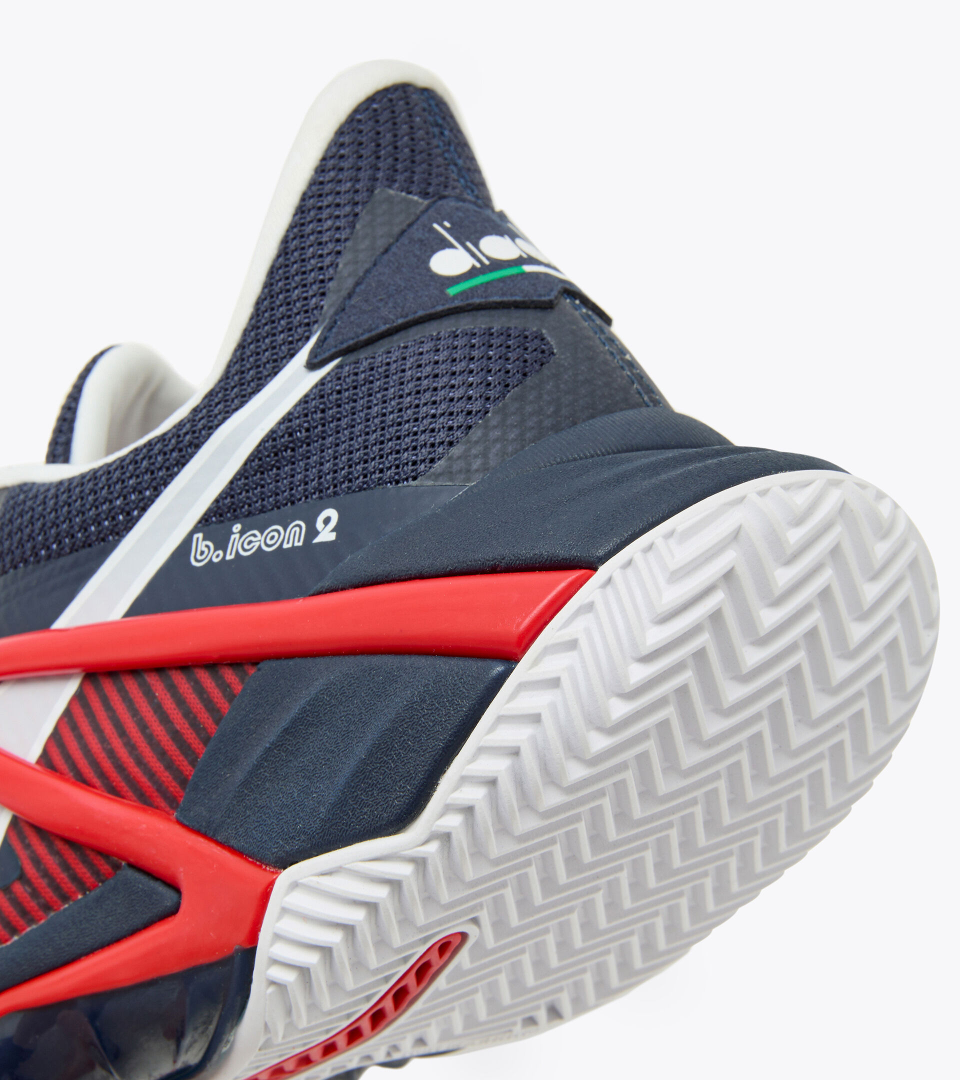 Tennis shoes for clay courts - Men B.ICON 2 CLAY BLUE CORSAIR/WHITE/FIERY RED - Diadora