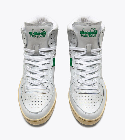 MI BASKET USED, BIANCO/VERDE VERDEGGIANTE Zapatilla Heritage - Unisex MI BASKET USED BIANCO/VERDE VERDEGGIANTE - Diadora