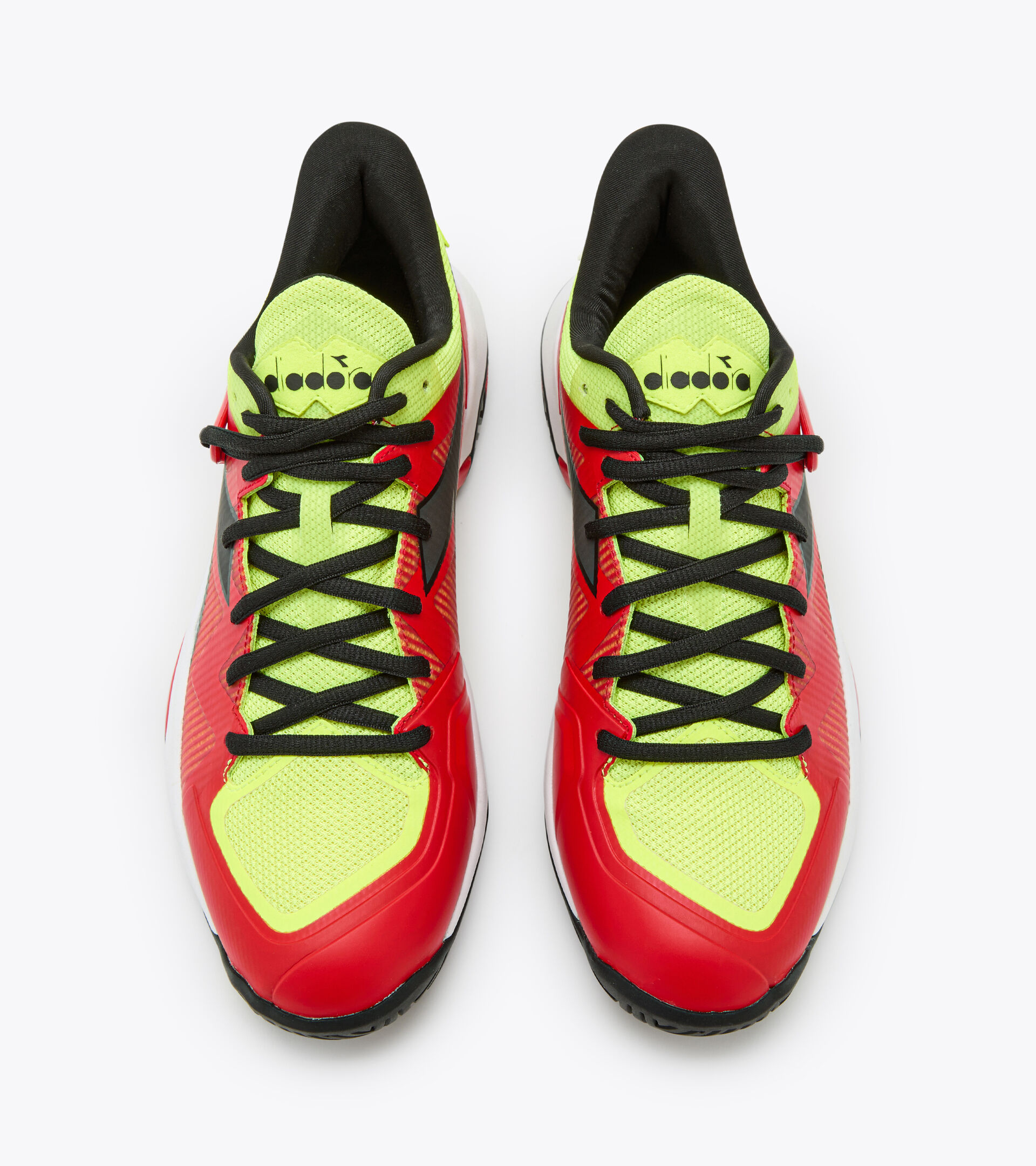 Tennis shoes for hard surfaces or clay - Men B.ICON 2 AG YELLOW FLUO DD/BLK/FIERY RED - Diadora