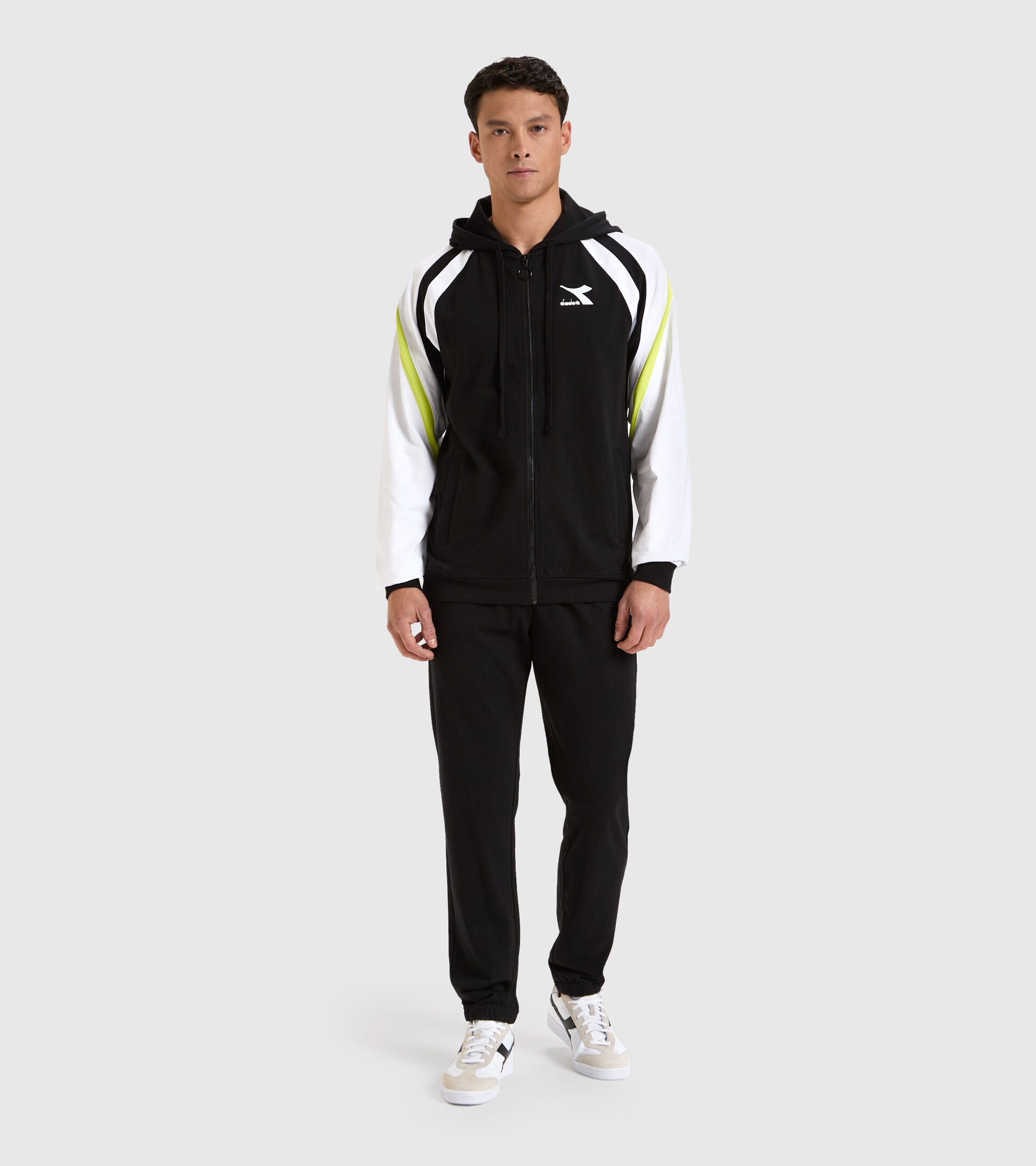 Trainingsanzug aus Baumwolle - Herren TRACKSUIT HOODIE FZ CORE SCHWARZ - Diadora